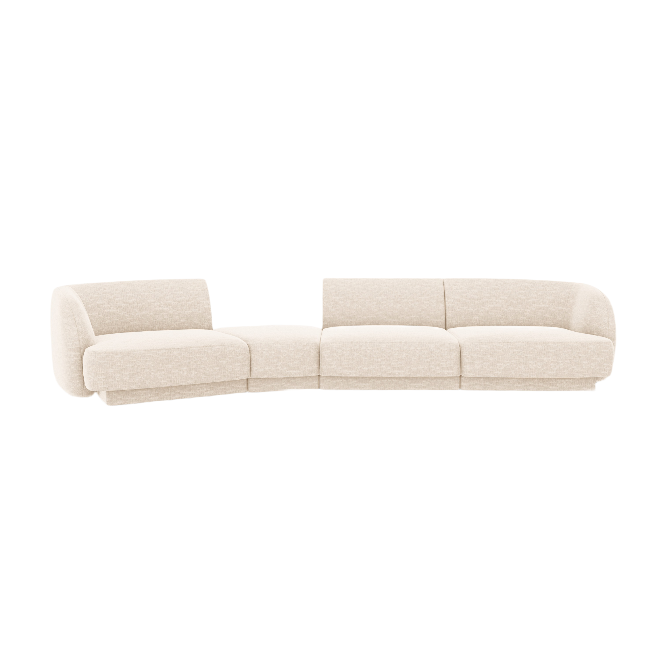 Sofa modułowa lewostronna 6-osobowa MILEY jasnobeżowy szenil jedwabisty