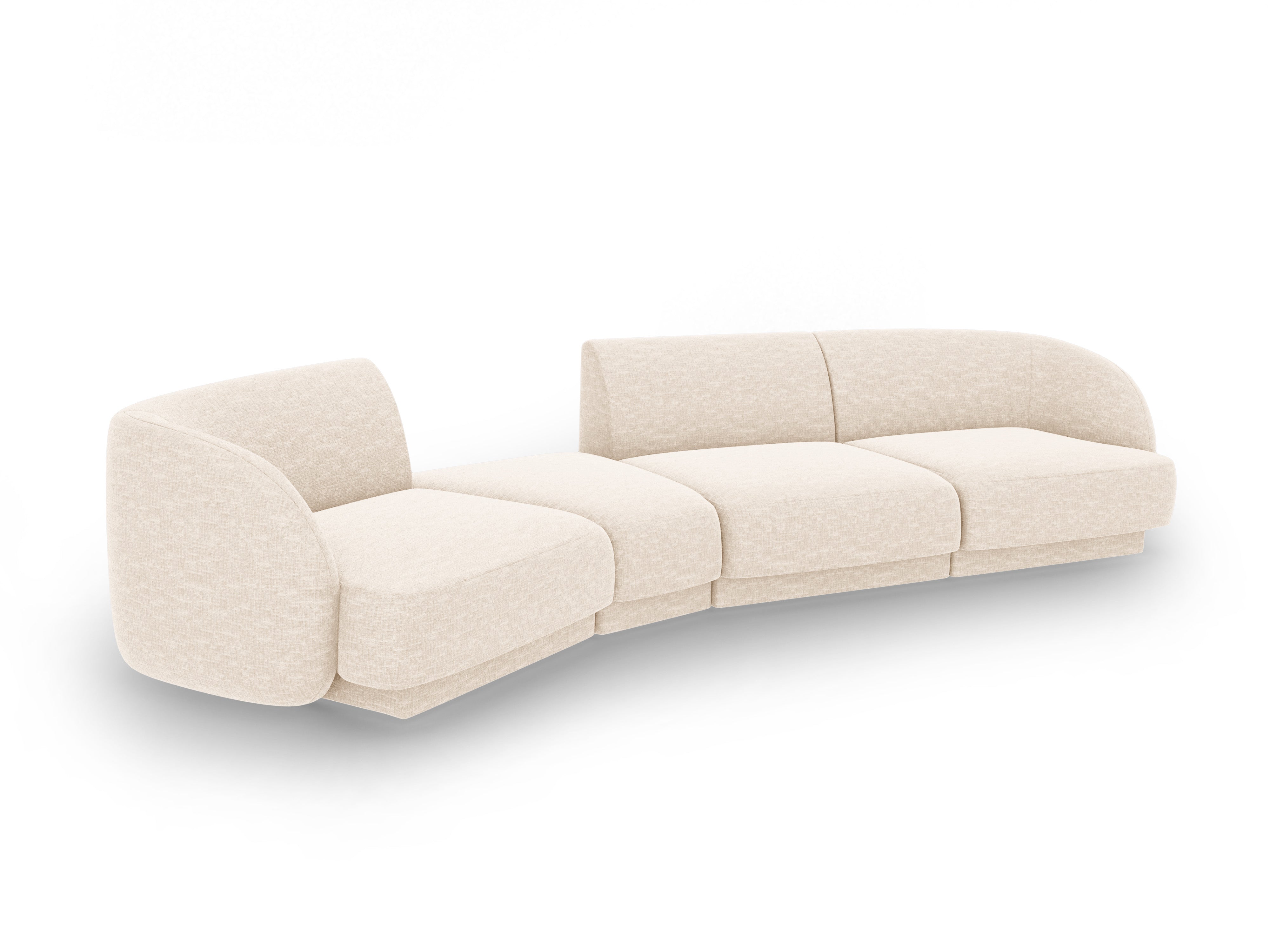 Sofa modułowa lewostronna 6-osobowa MILEY jasnobeżowy szenil jedwabisty