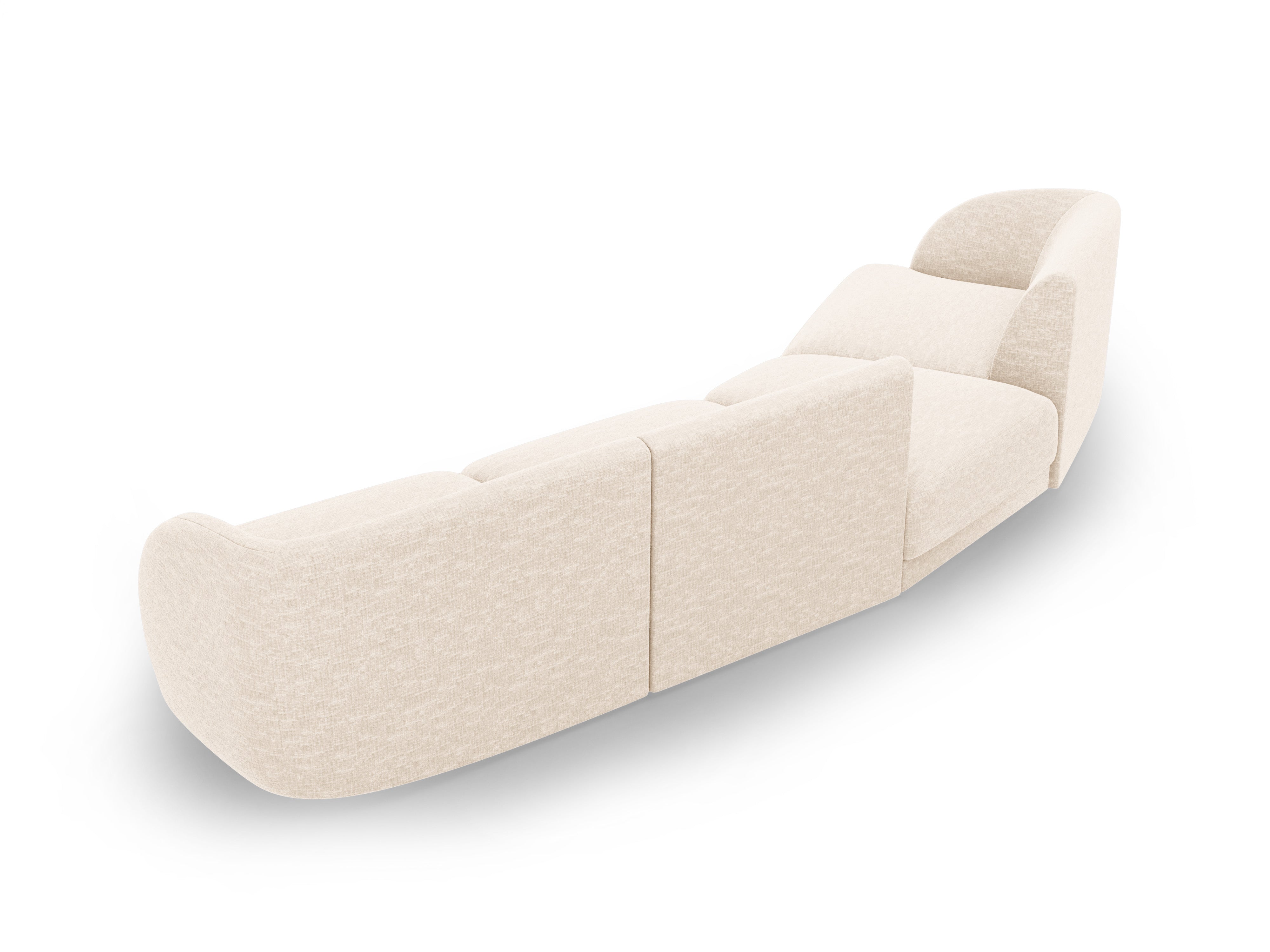 Sofa modułowa lewostronna 6-osobowa MILEY jasnobeżowy szenil jedwabisty