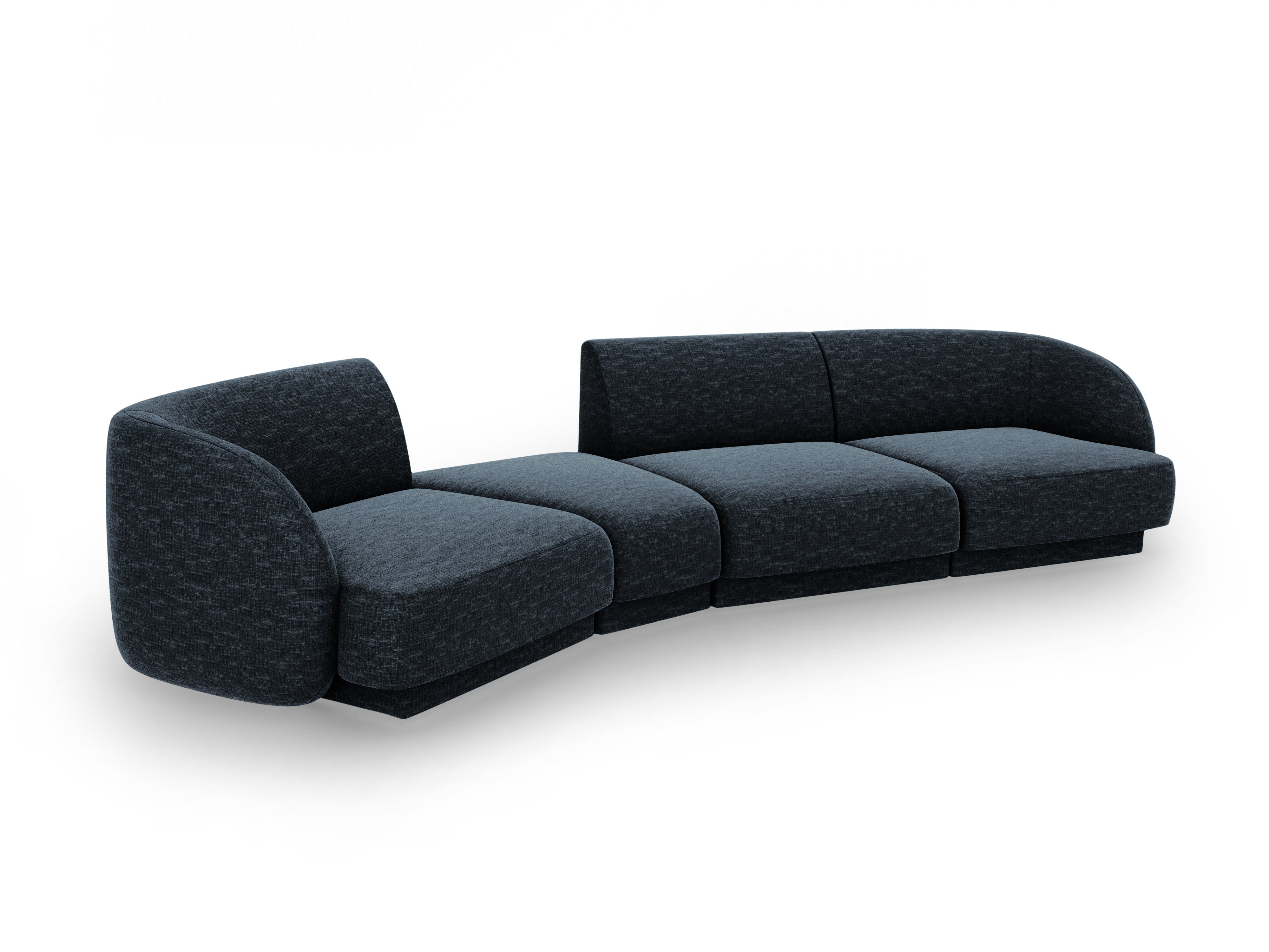 Sofa modułowa lewostronna 6-osobowa MILEY granat królewski szenil jedwabisty