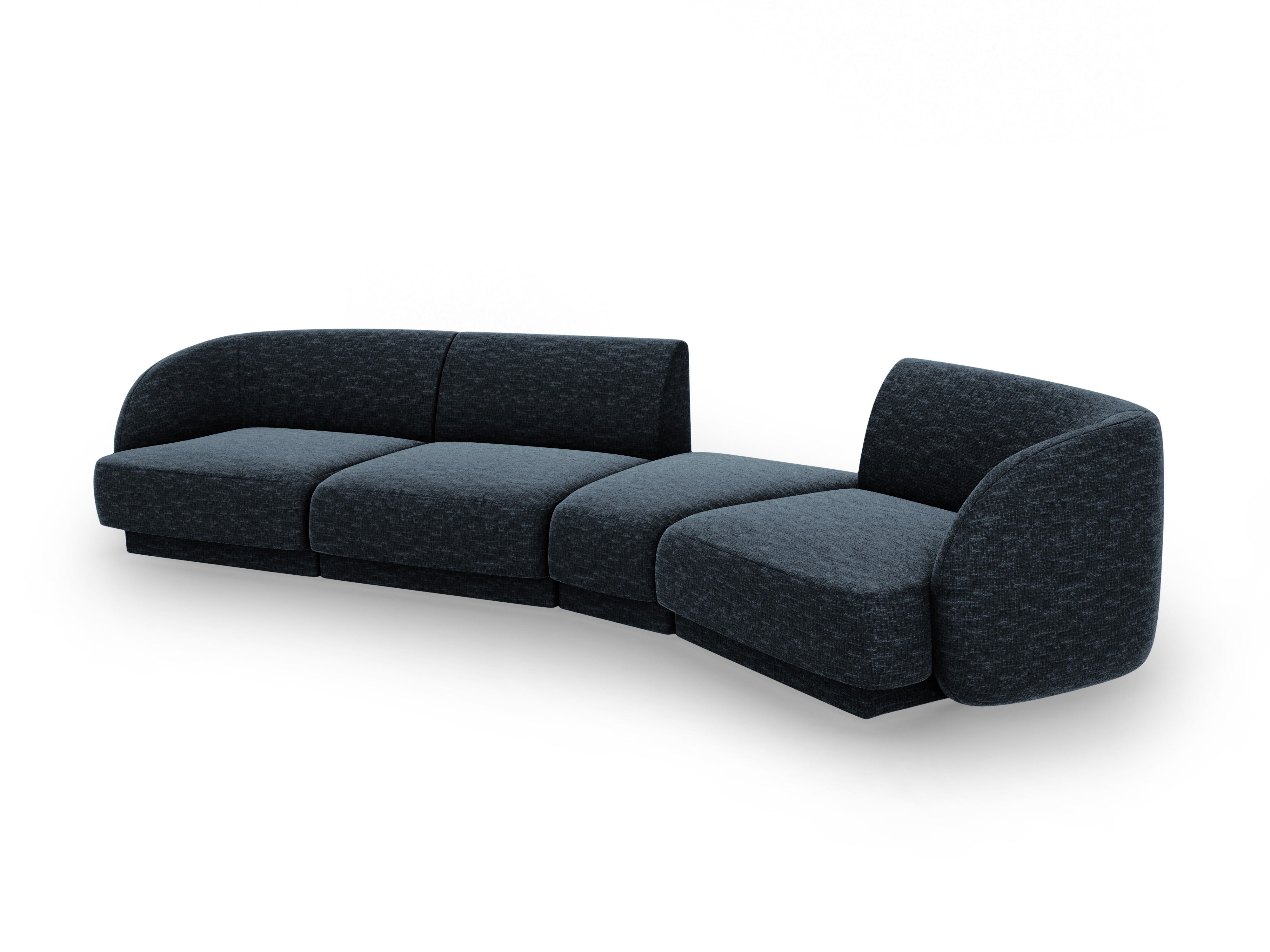 Sofa modułowa prawostronna 6-osobowa MILEY granat królewski szenil jedwabisty