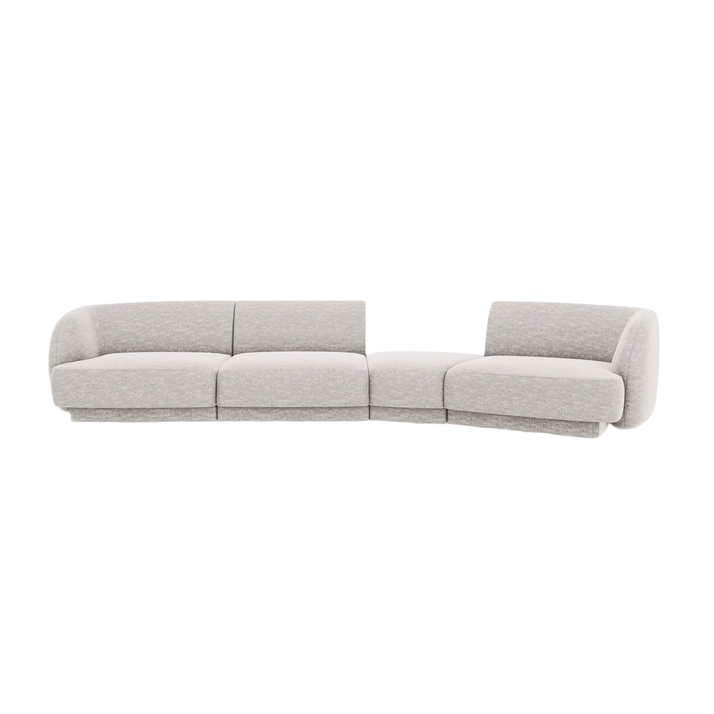 Sofa modułowa prawostronna 6-osobowa MILEY szary szenil