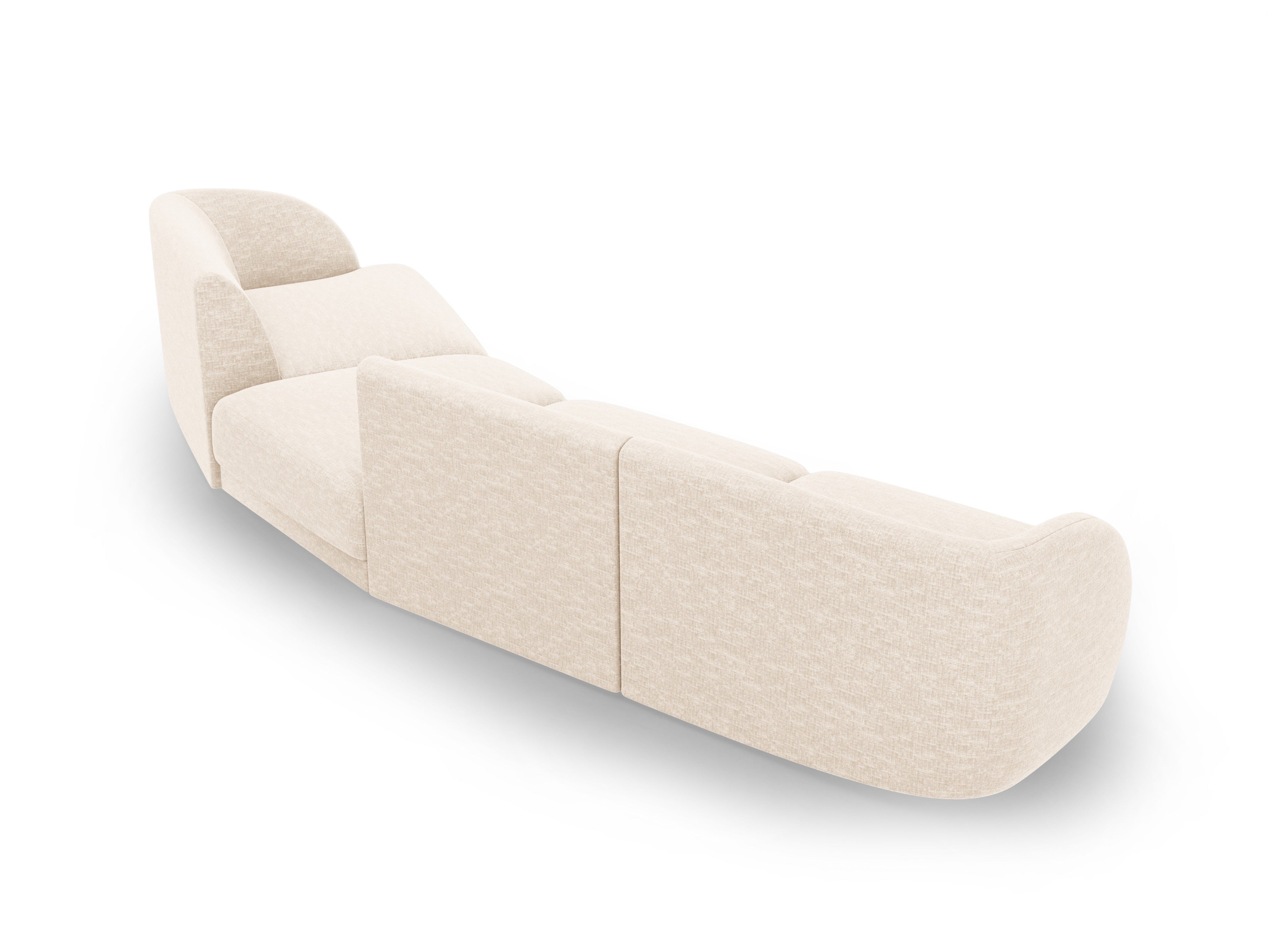 Right-facing modular sofa for 6 people MILEY ivory chenille