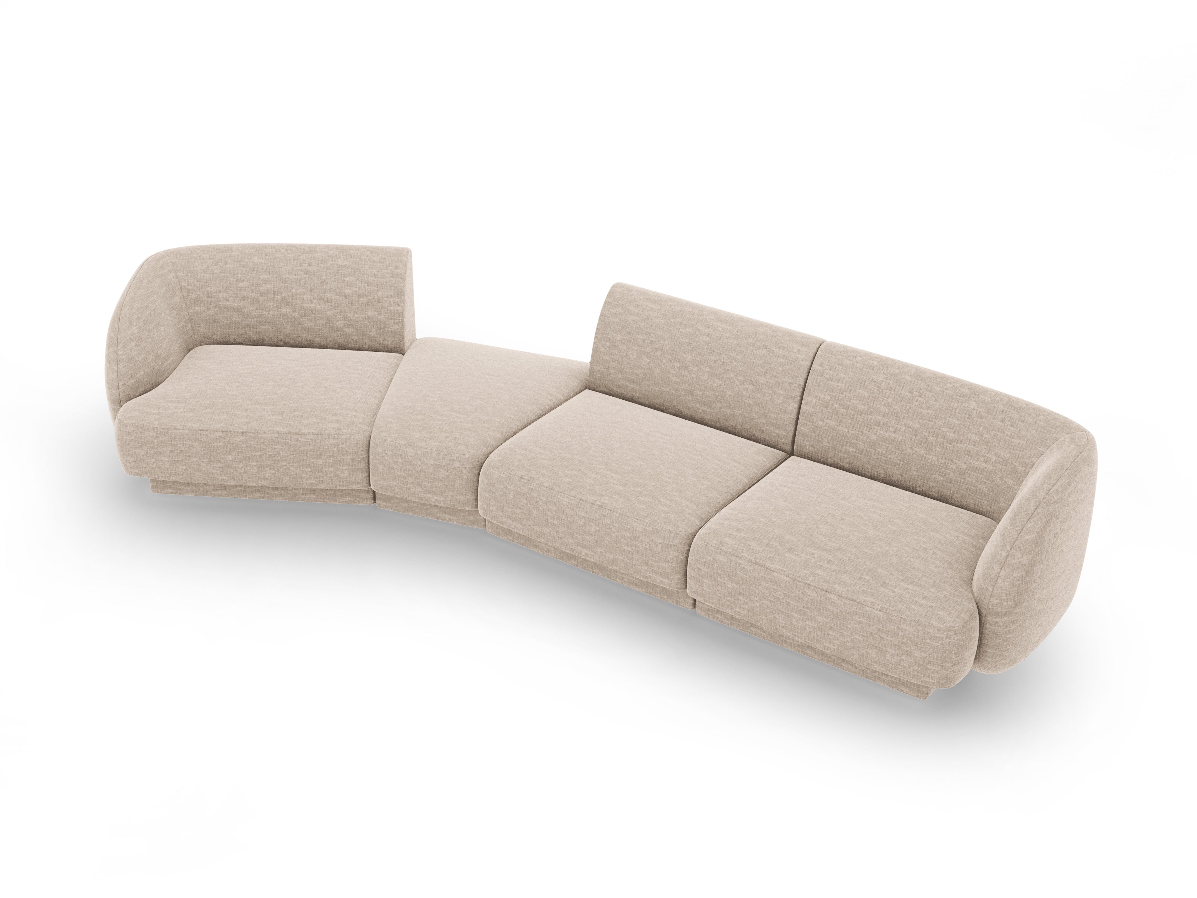 Modulares Sofa linksseitig für 6 Personen MILEY beige Chenille