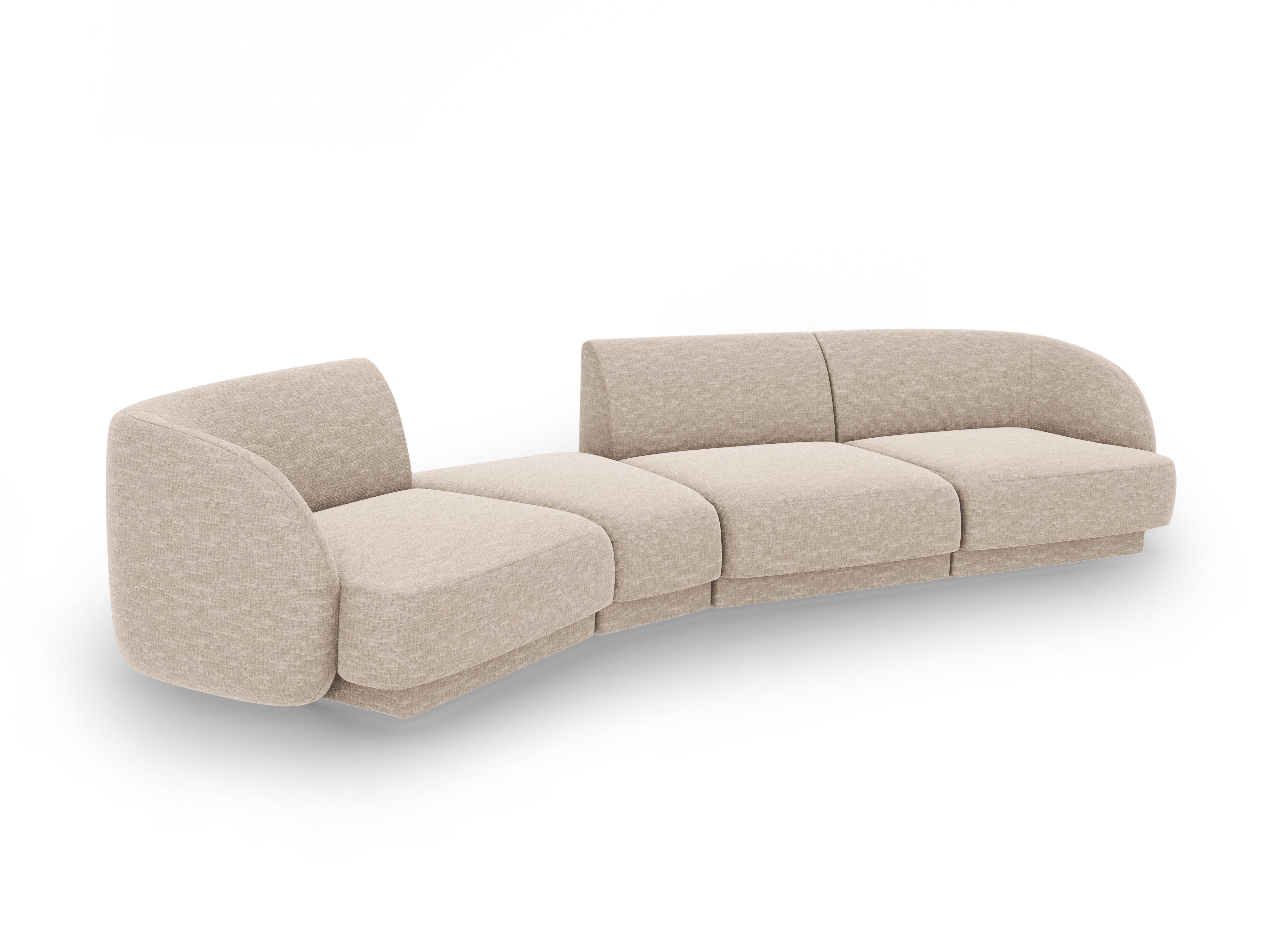 Modulares Sofa linksseitig für 6 Personen MILEY beige Chenille