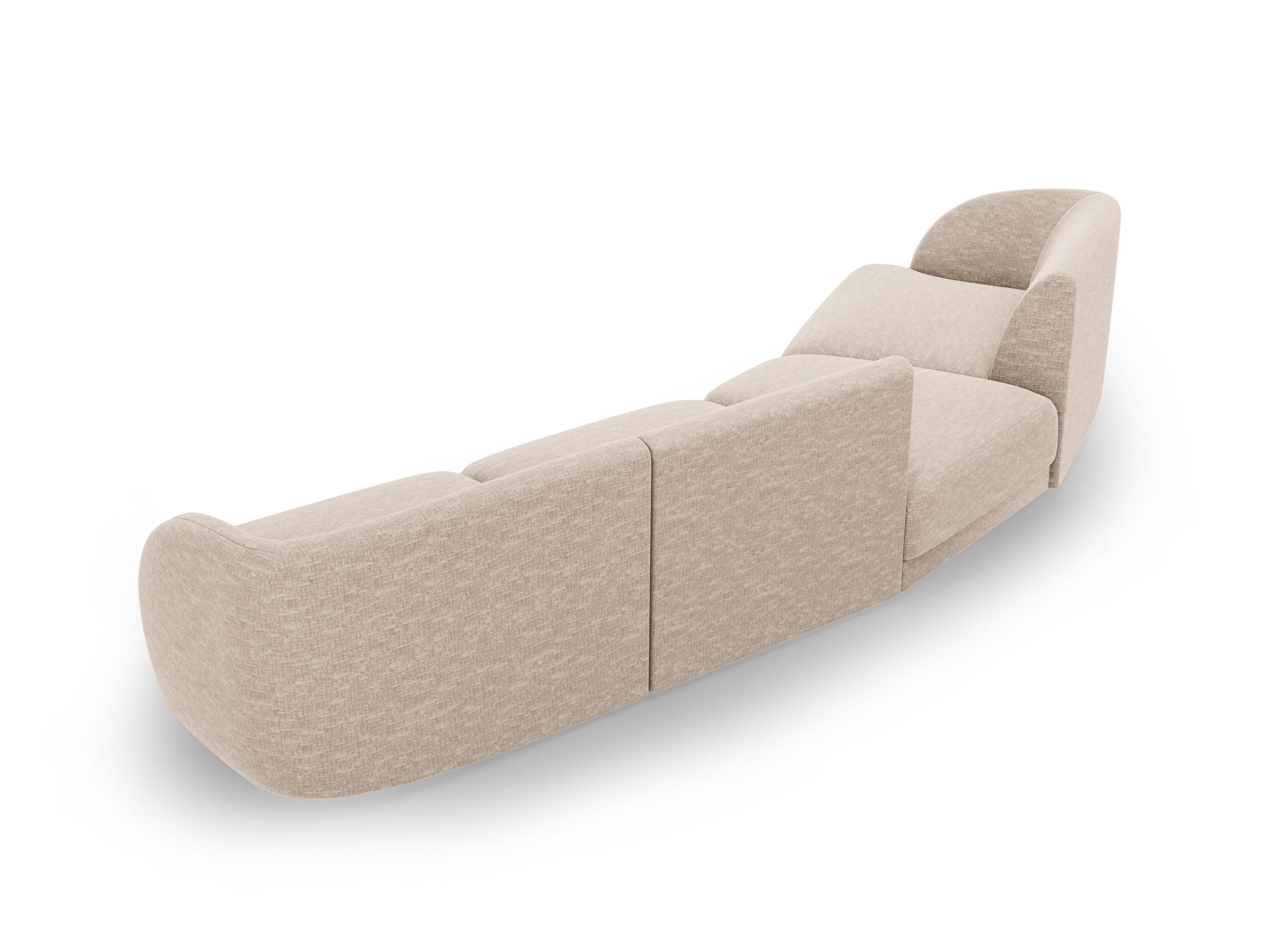 Modulares Sofa linksseitig für 6 Personen MILEY beige Chenille