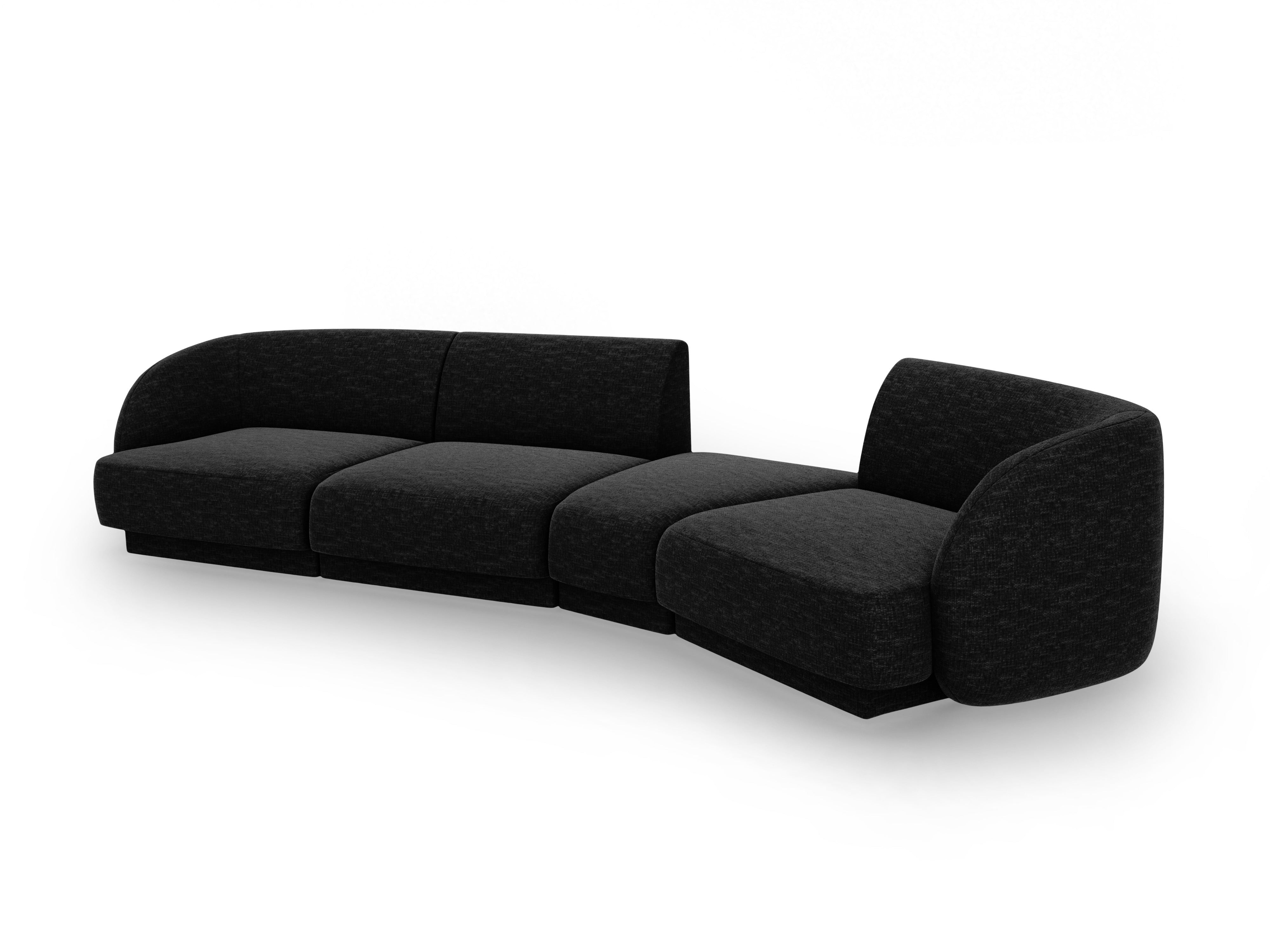 Sofa modułowa prawostronna 6-osobowa MILEY czarny szenil