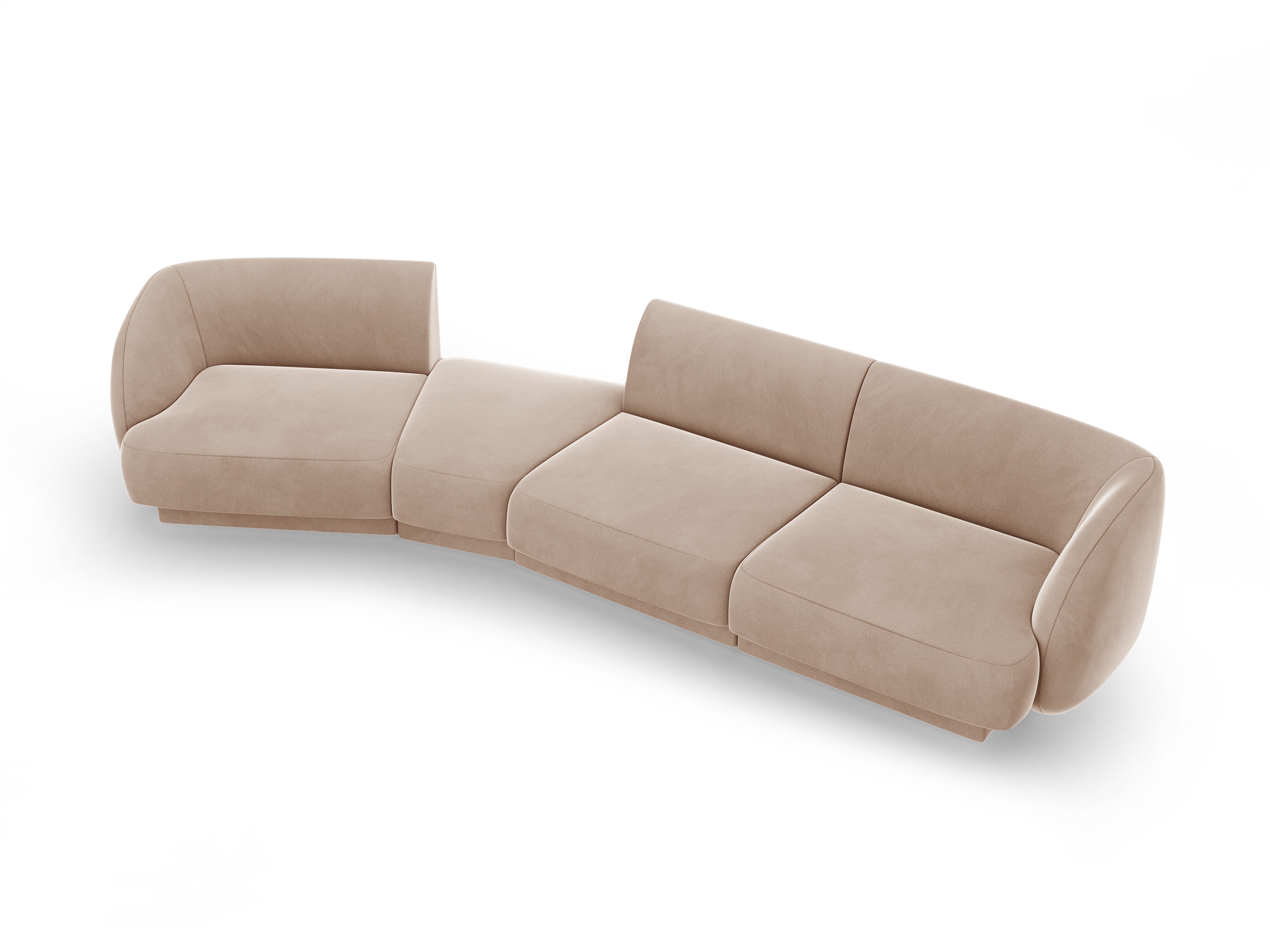 Modulares Sofa linksseitig für 6 Personen aus Samt MILEY Cappuccino