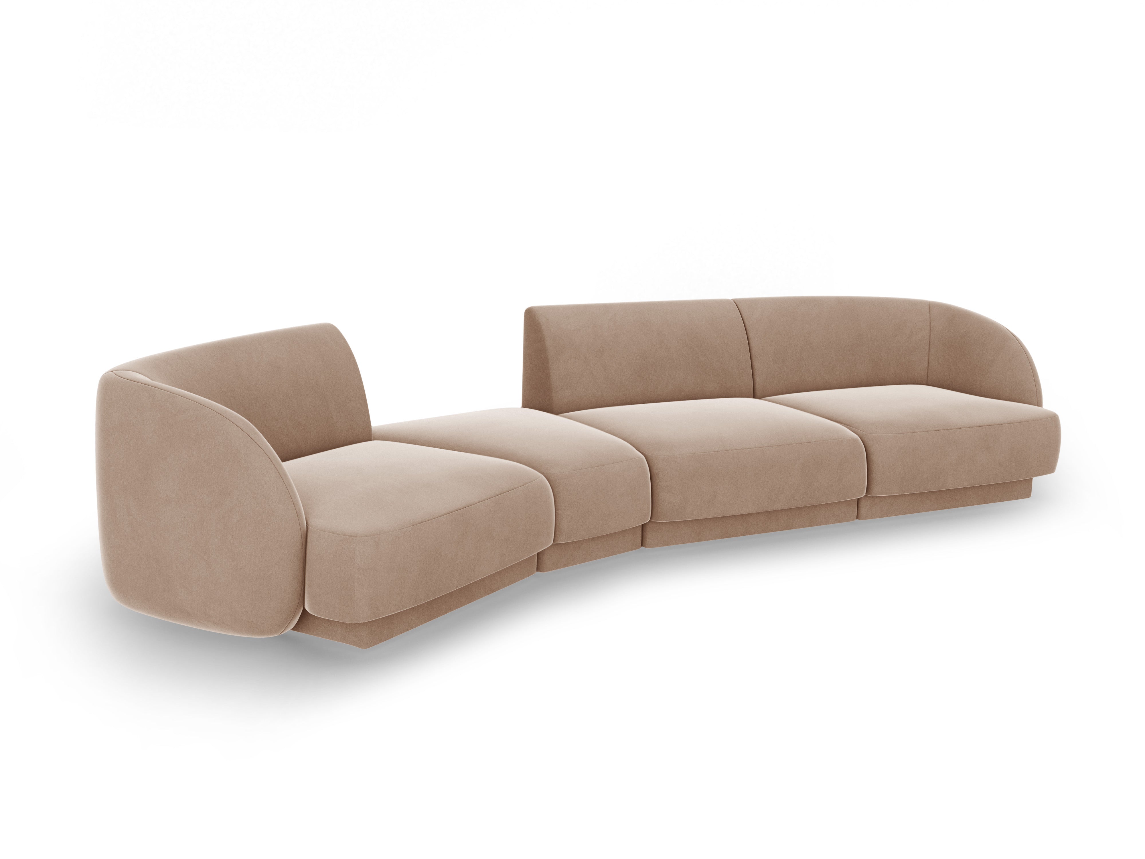 Modulares Sofa linksseitig für 6 Personen aus Samt MILEY Cappuccino