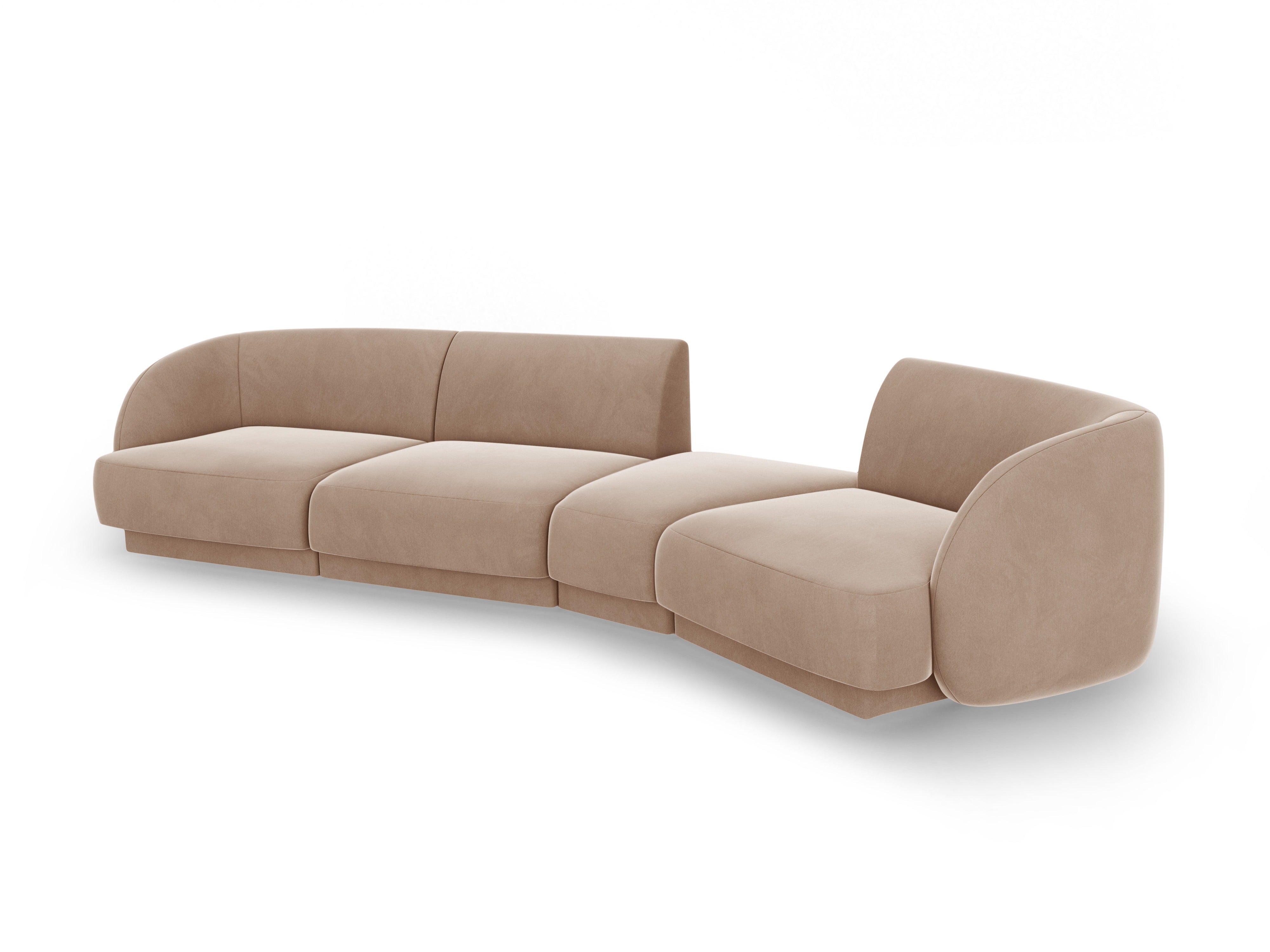 Sofa modułowa prawostronna 6-osobowa aksamitna MILEY cappuccino