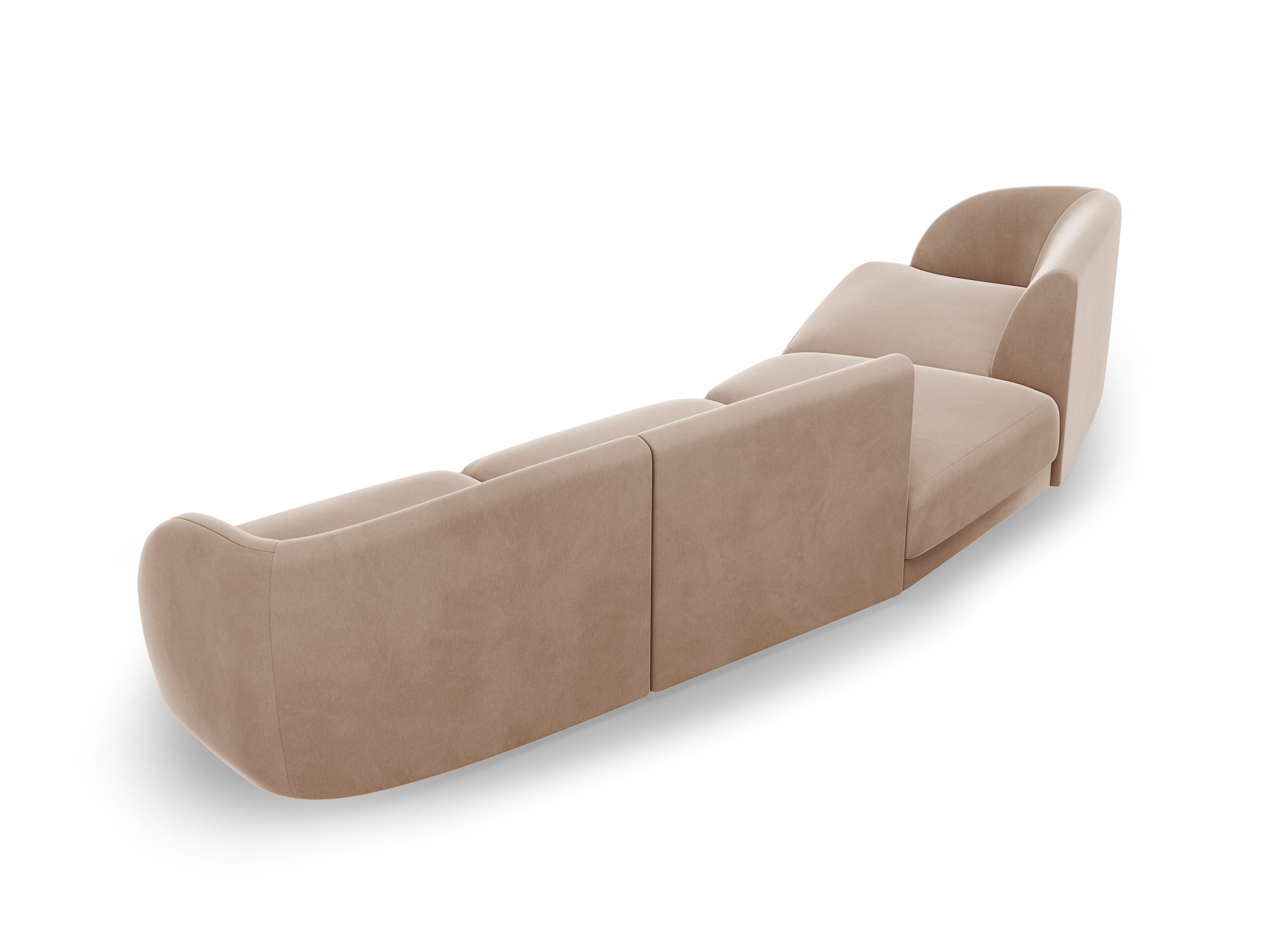 Modulares Sofa linksseitig für 6 Personen aus Samt MILEY Cappuccino