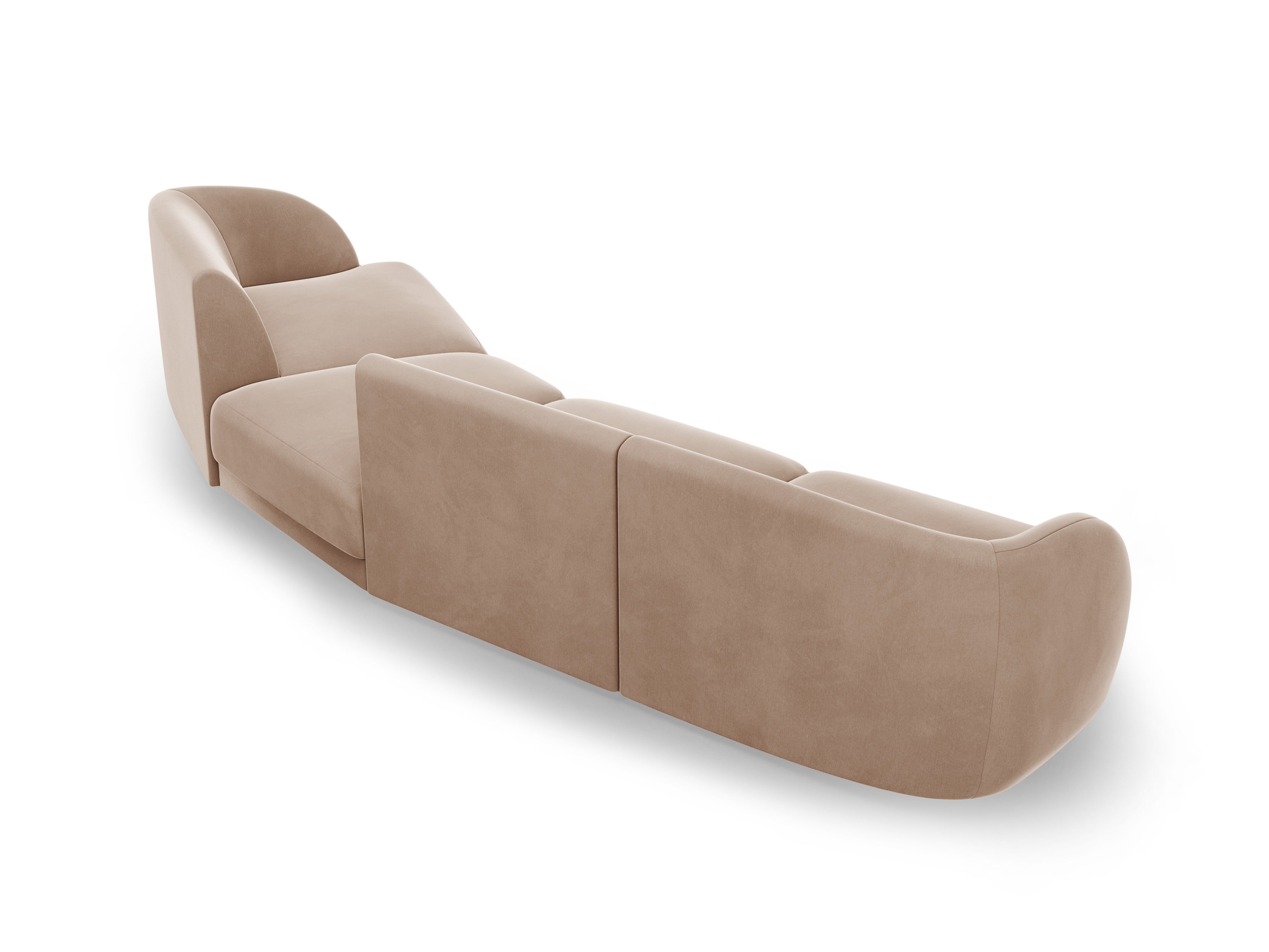 Sofa modułowa prawostronna 6-osobowa aksamitna MILEY cappuccino