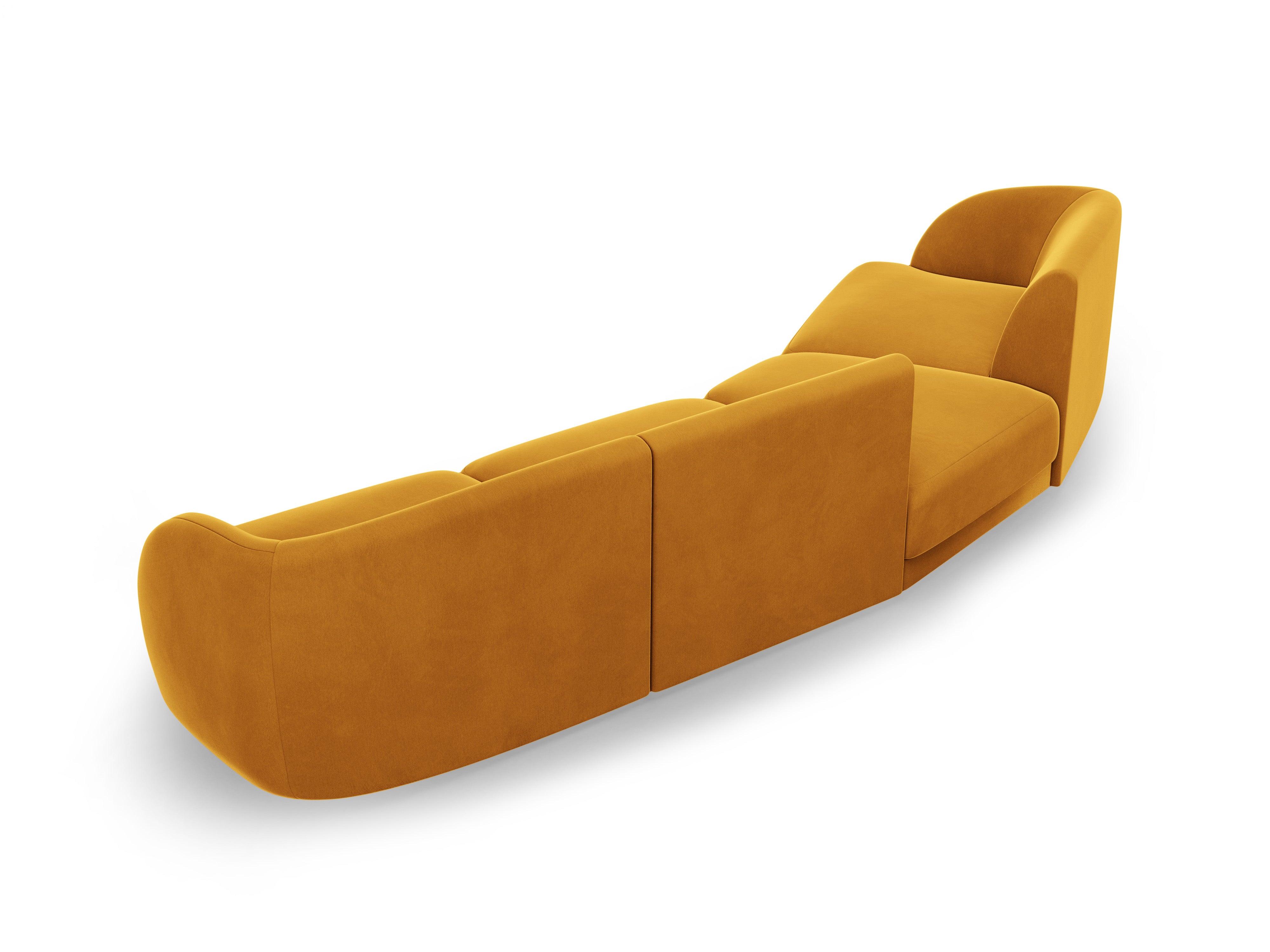 Modulares Sofa linksseitig für 6 Personen aus Samt MILEY gelb