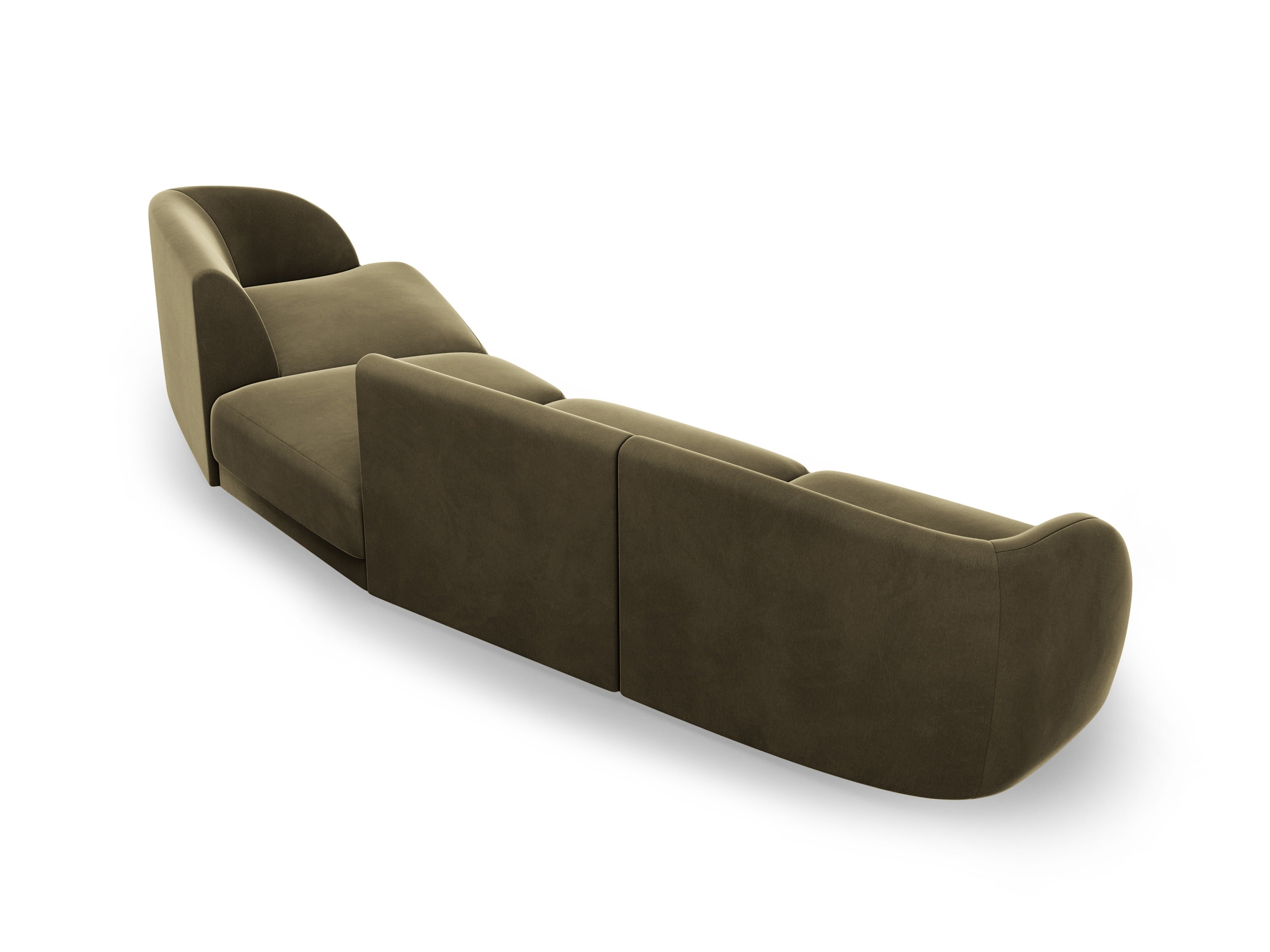 Sofa modułowa prawostronna 6-osobowa aksamitna MILEY zielony