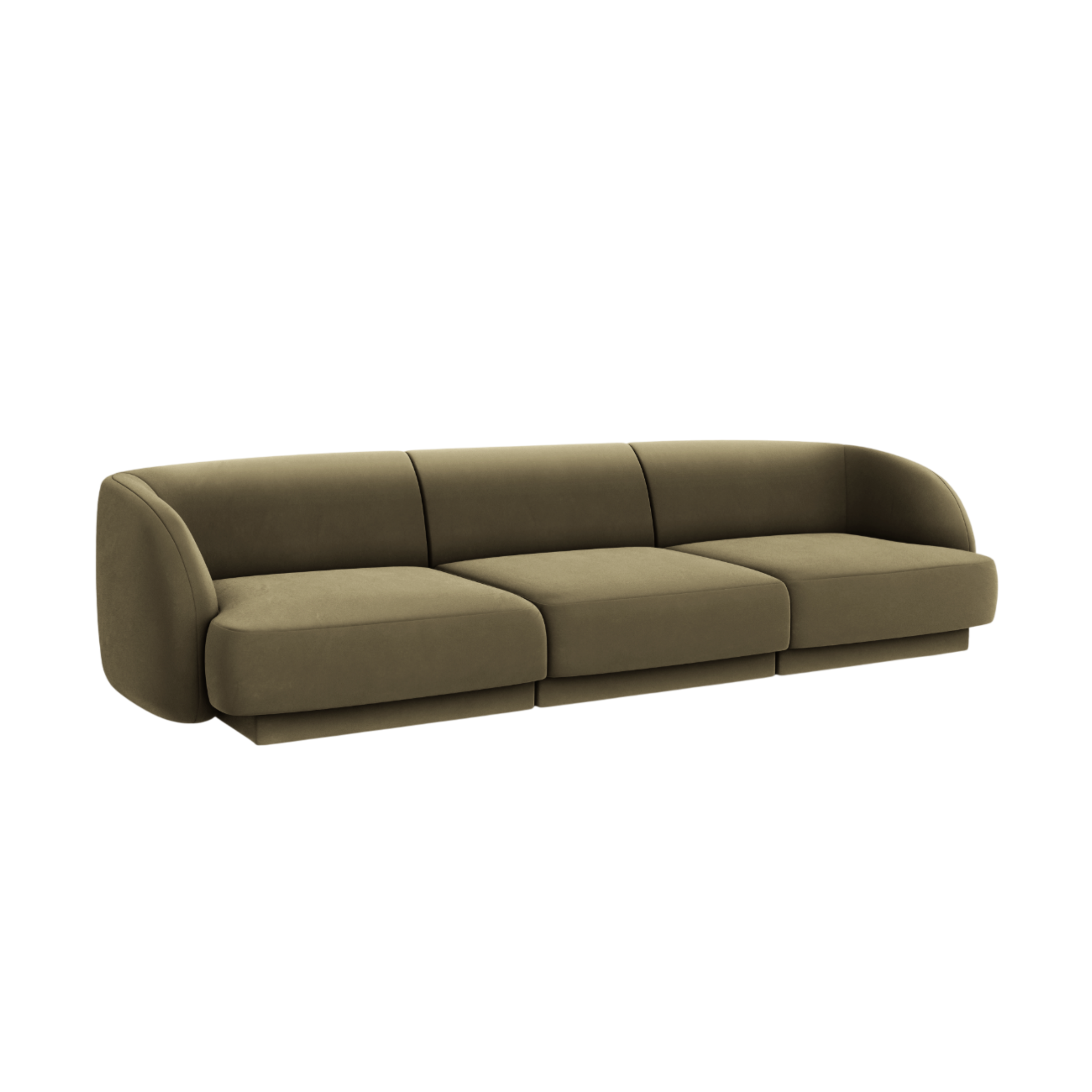 Sofa aksamitna 3-osobowa MILEY zielony