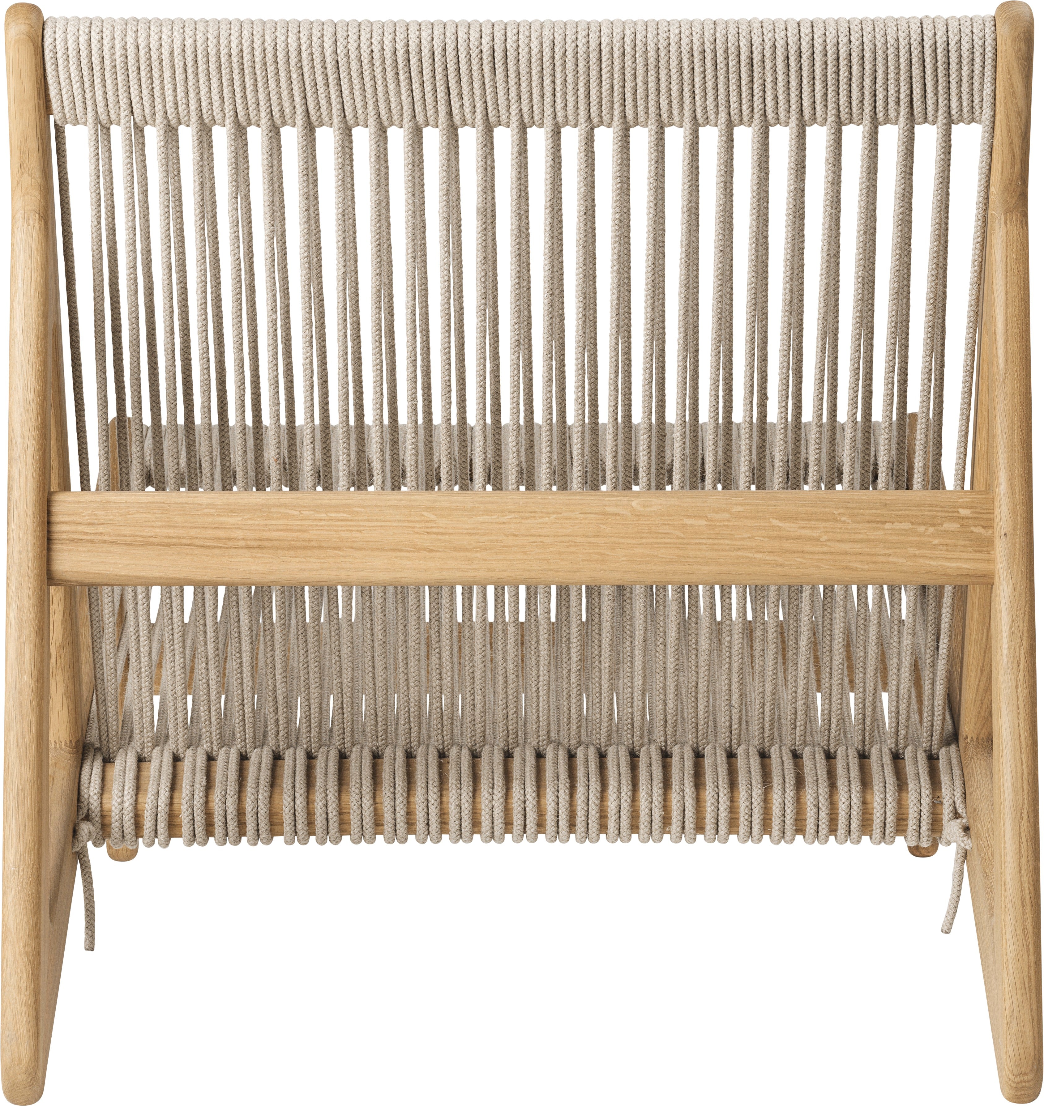 MR01 armchair in oak wood and linen