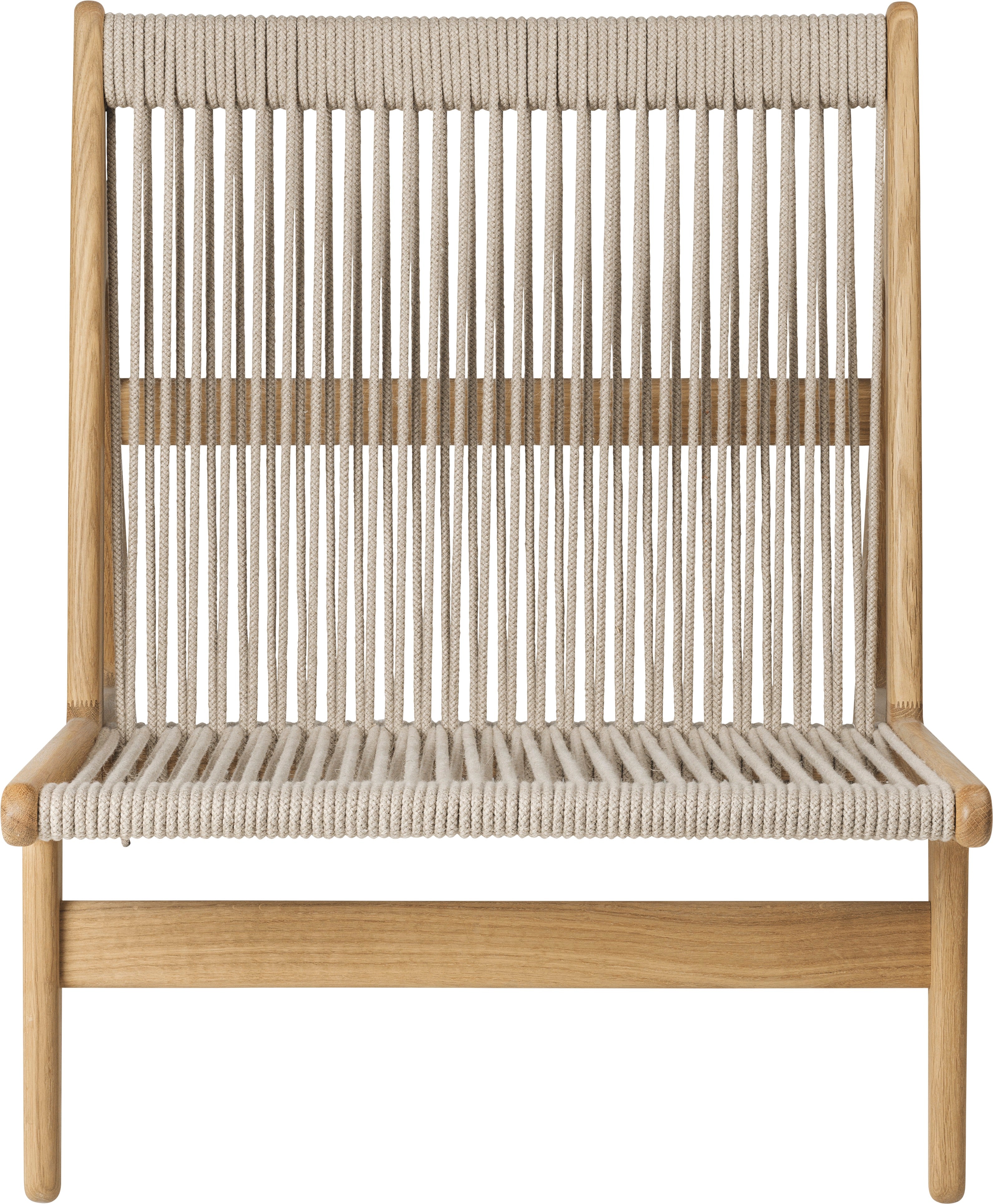MR01 armchair in oak wood and linen