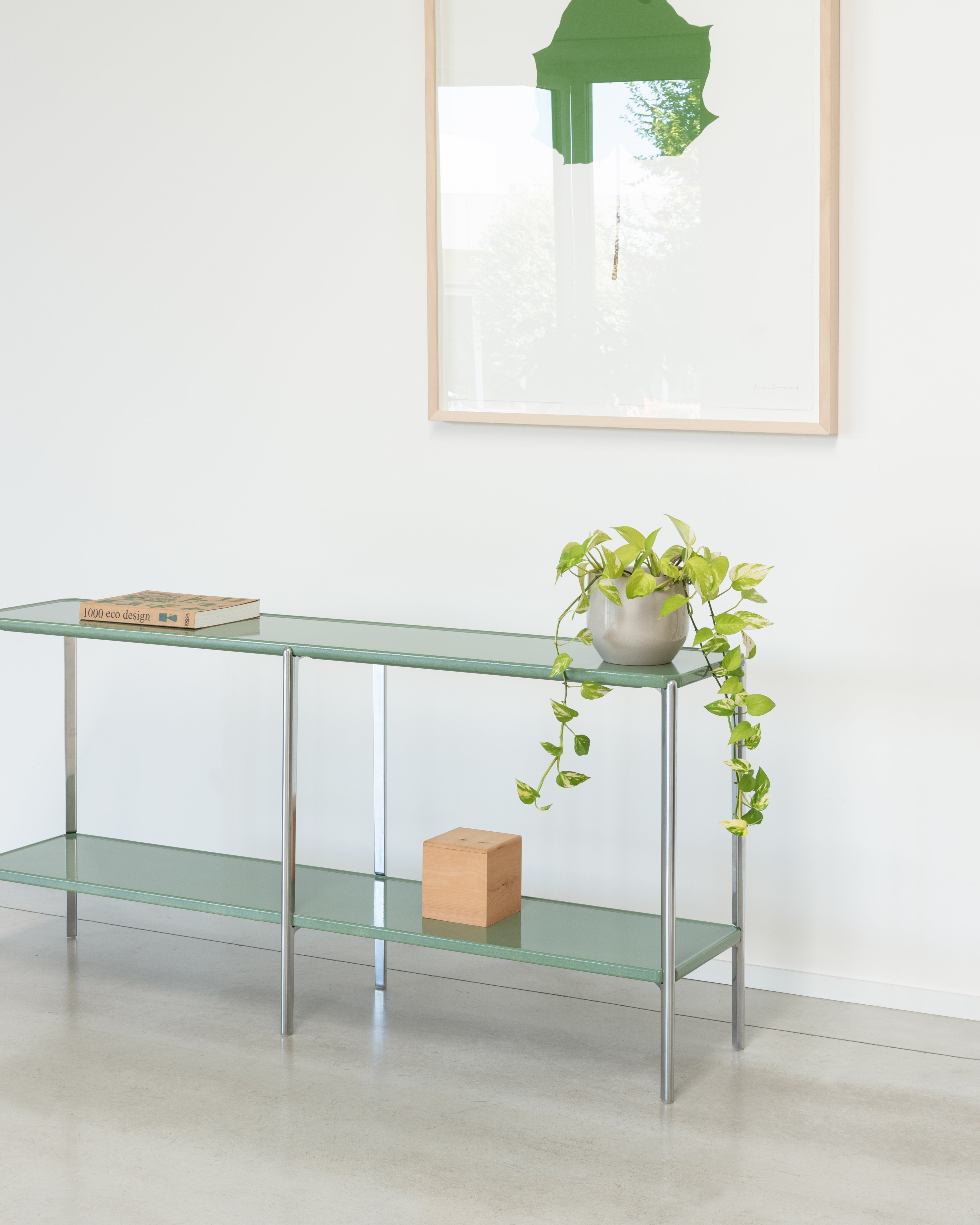Double shelf TAMBOUR green concrete