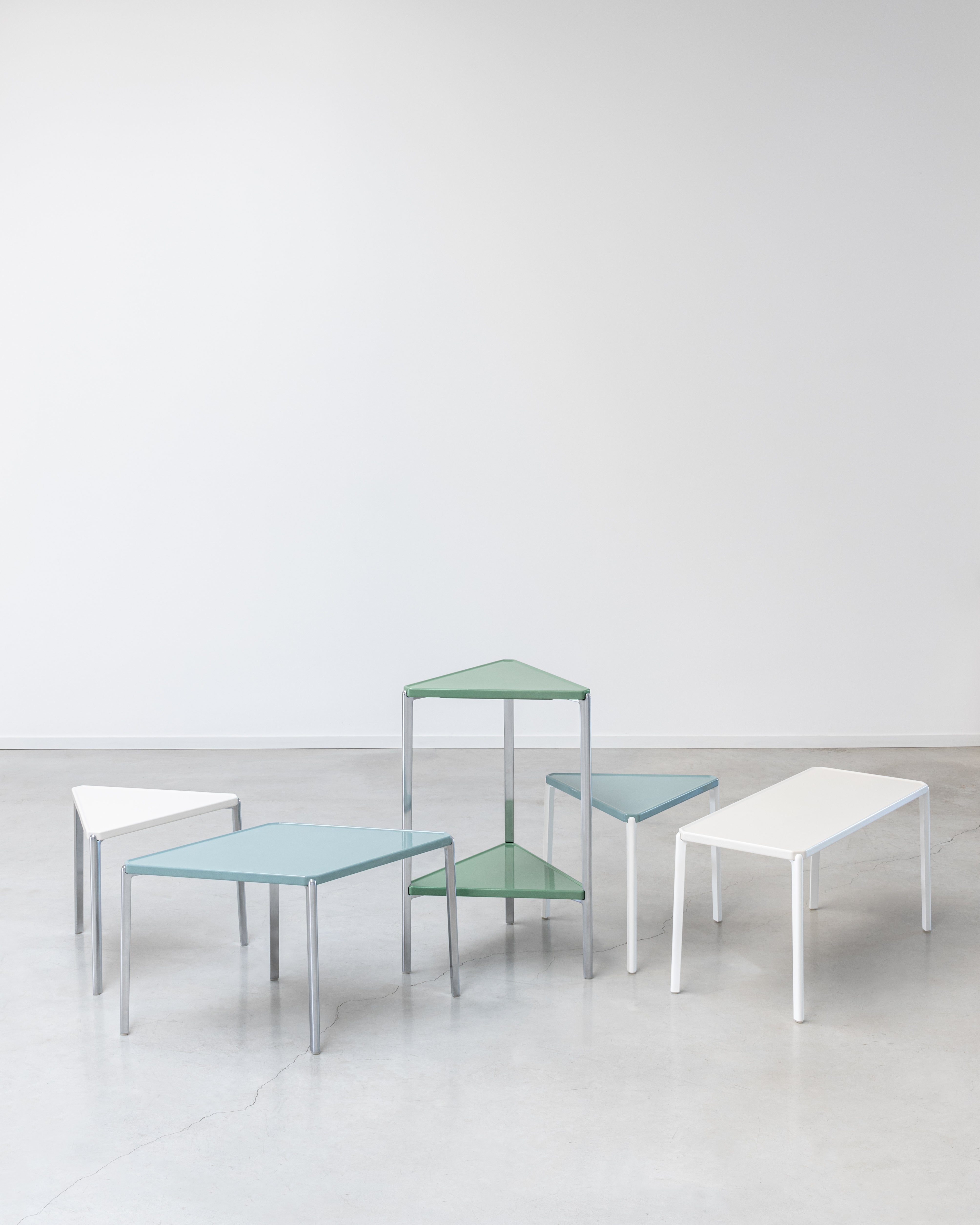 Double shelf TAMBOUR green concrete