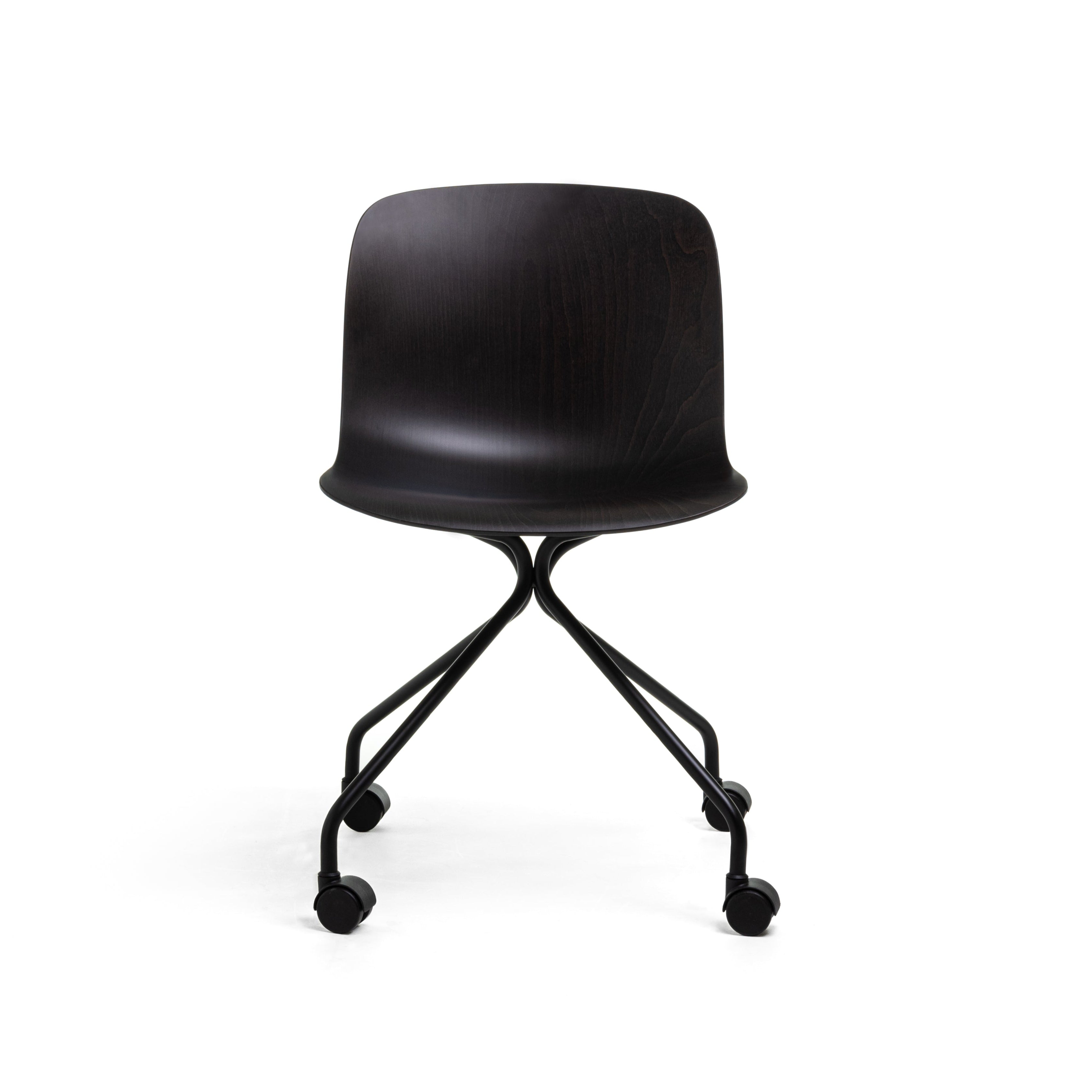 TROY office chair dark beech wood