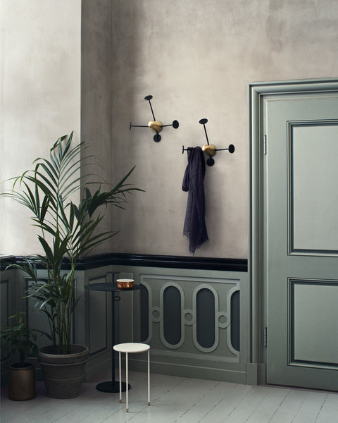 MATÉGOT coat rack ochre with burgundy