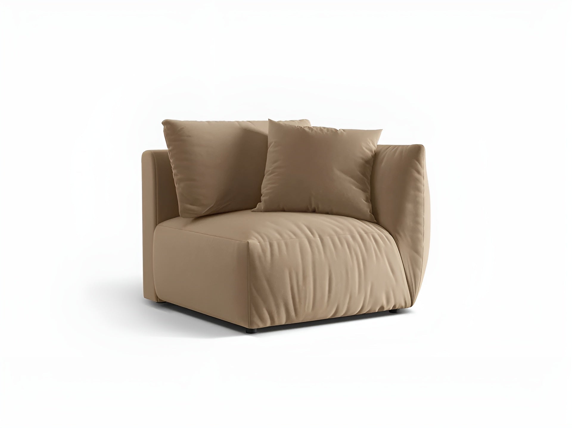Sofa modułowa aksamitna CHRIS - element prawostronny piaskowy