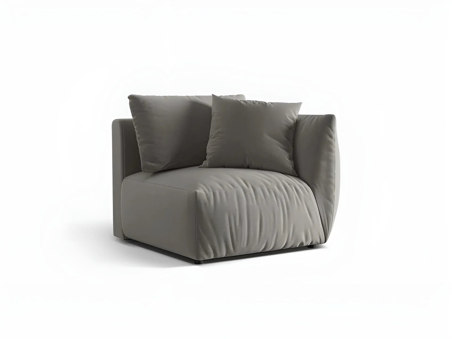 Sofa modułowa aksamitna CHRIS - element prawostronny szary