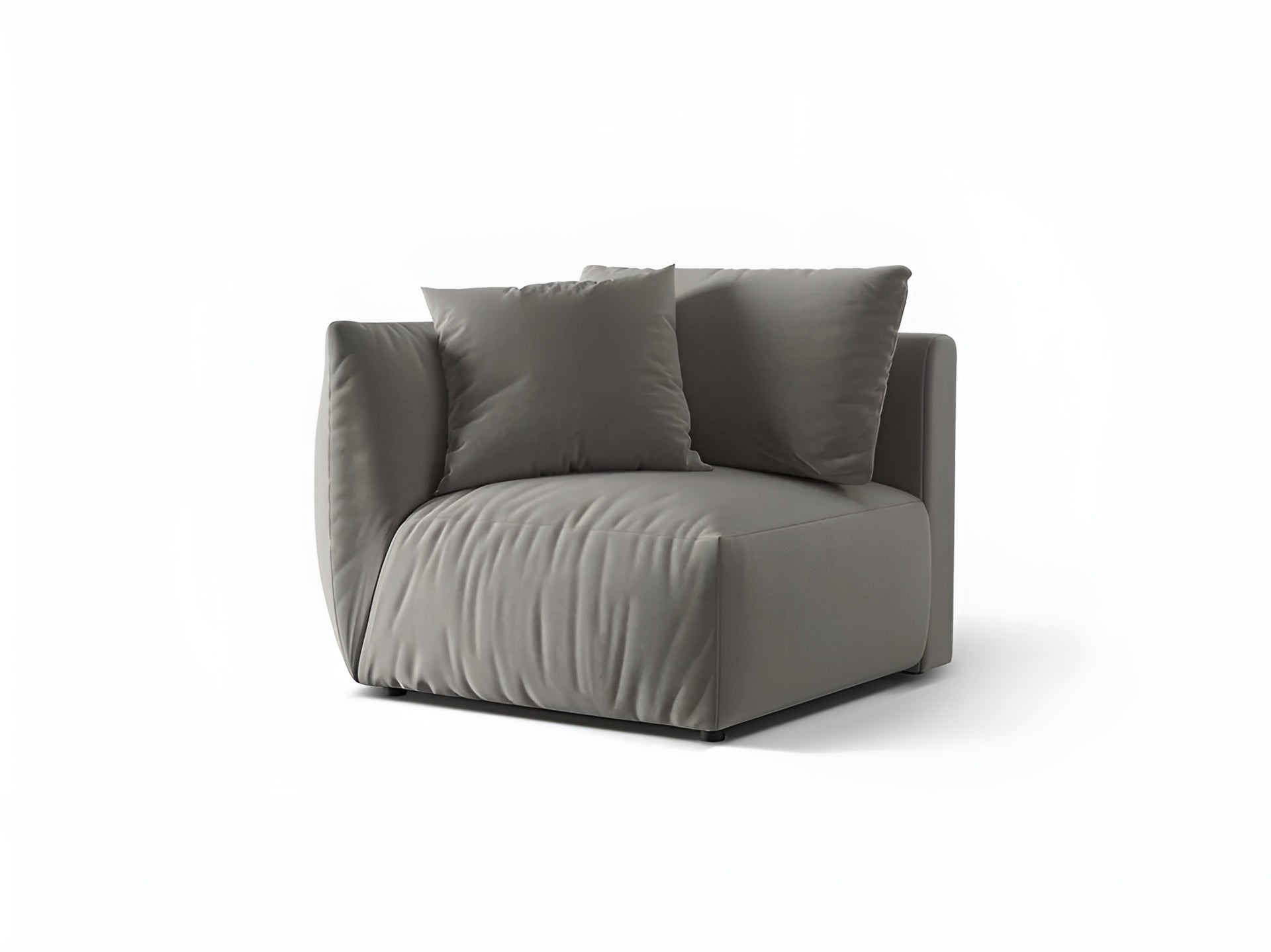 Sofa modułowa aksamitna CHRIS - element lewostronny szary