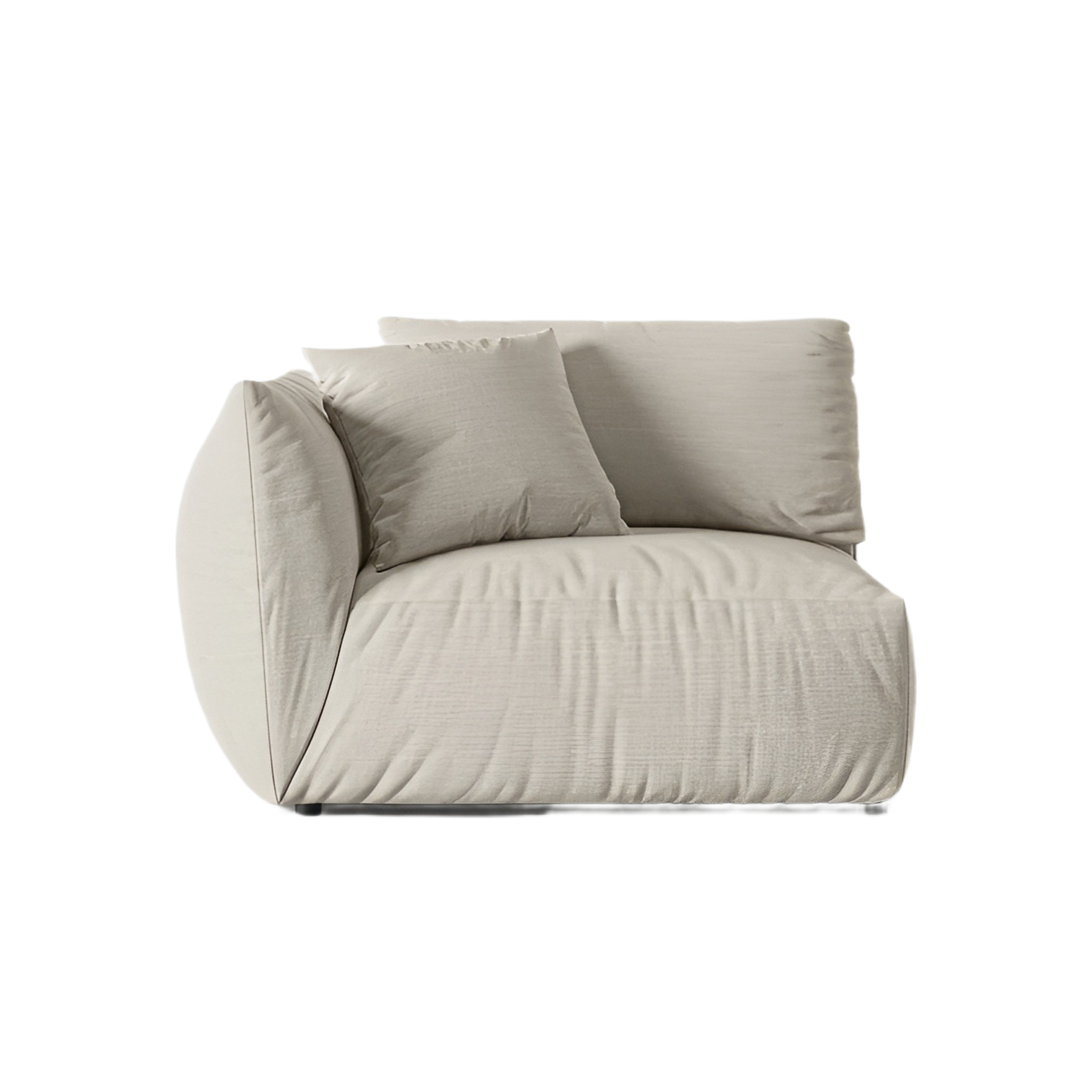Modulares Sofa CHRIS - breites linkes Element in cremefarbenem Chenille