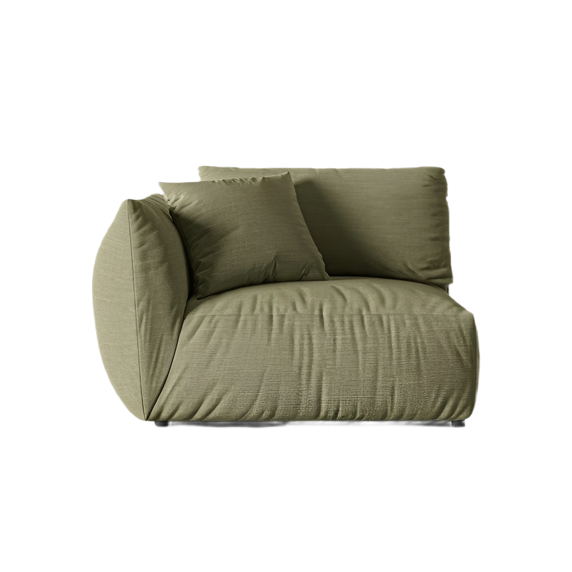 Modulares Sofa CHRIS - breites linkes Element in grünem Chenille