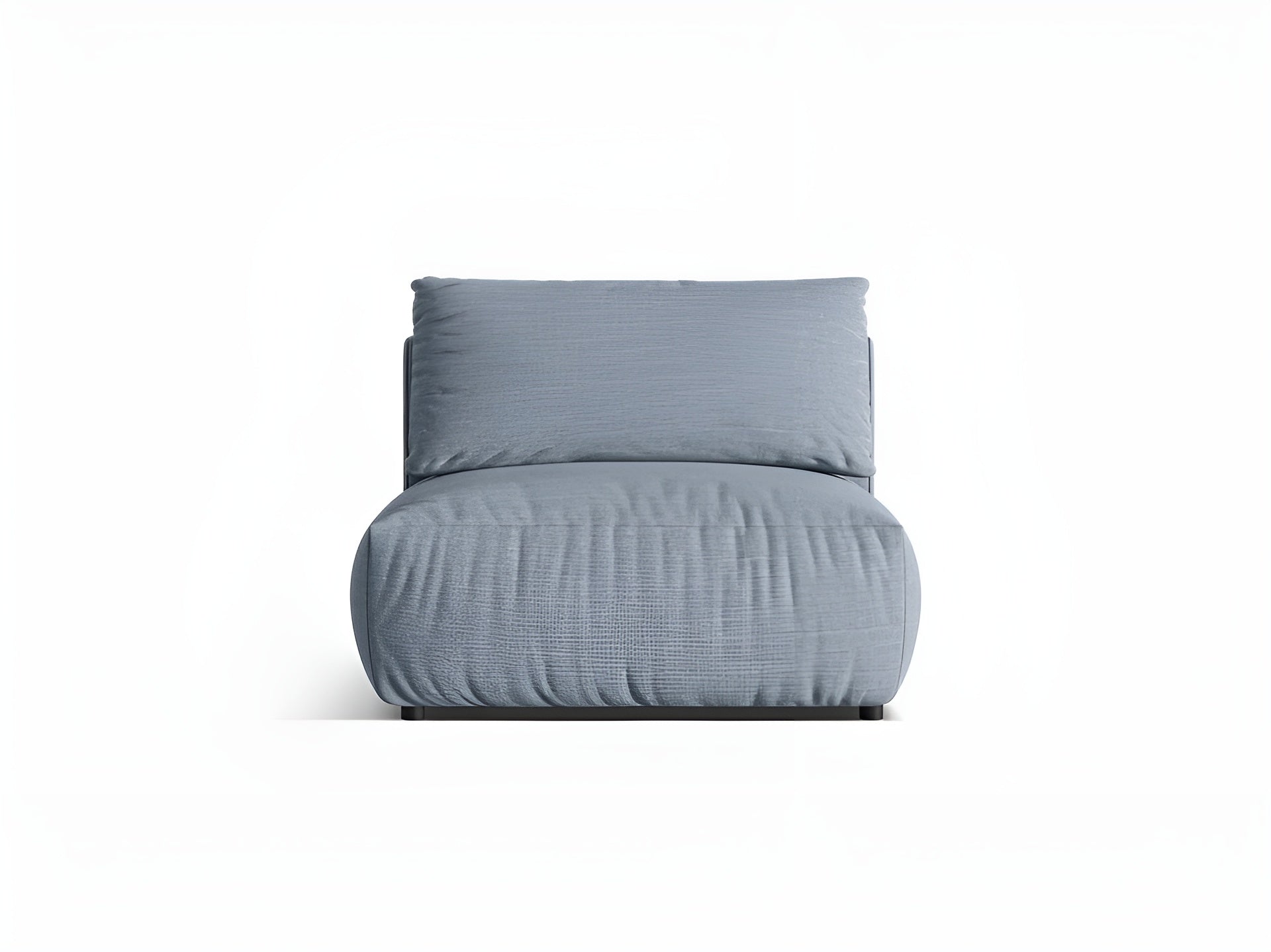 CHRIS Modular Sofa - Wide Central Element Light Blue Chenille