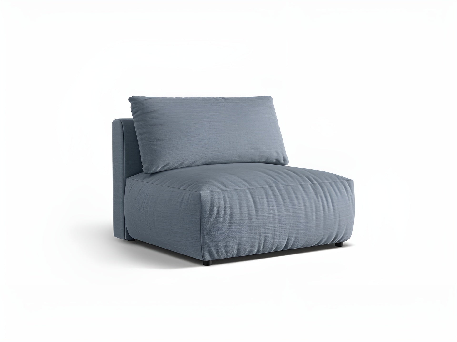 CHRIS Modular Sofa - Wide Central Element Light Blue Chenille