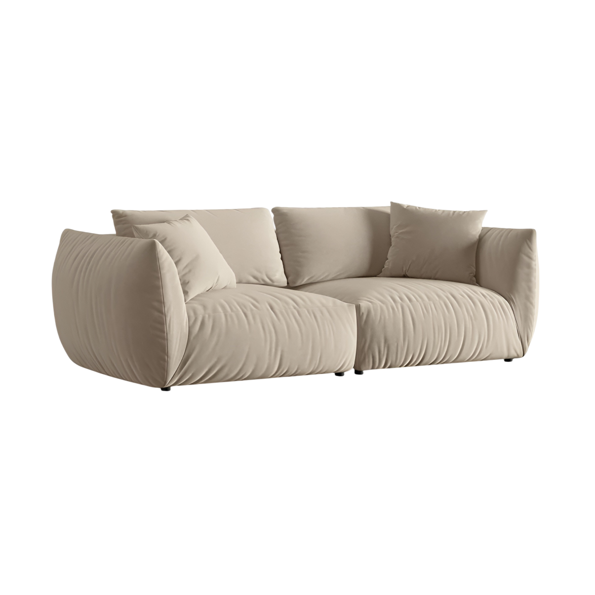 Sofa aksamitna 4-osobowa CHRIS ecru