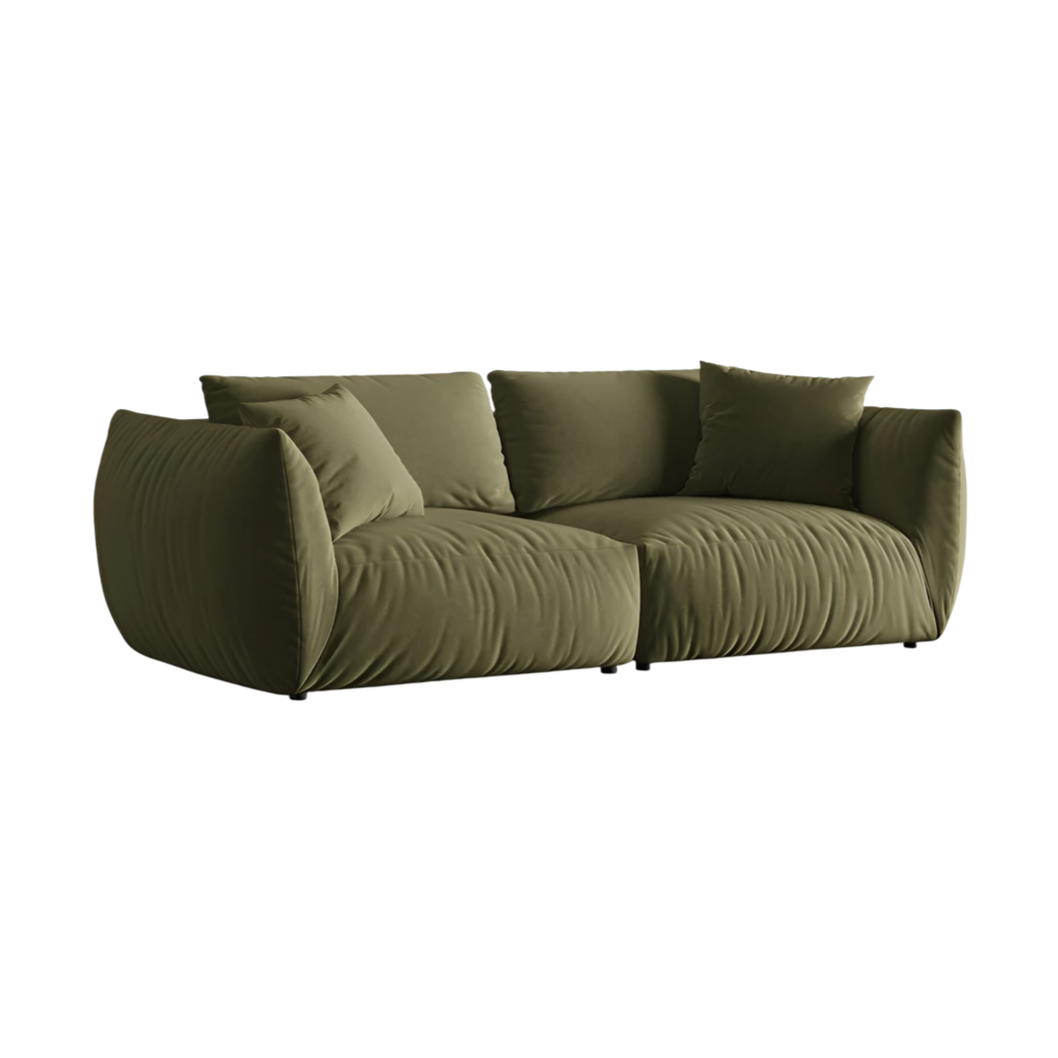 Sofa aksamitna 4-osobowa CHRIS jasnozielony