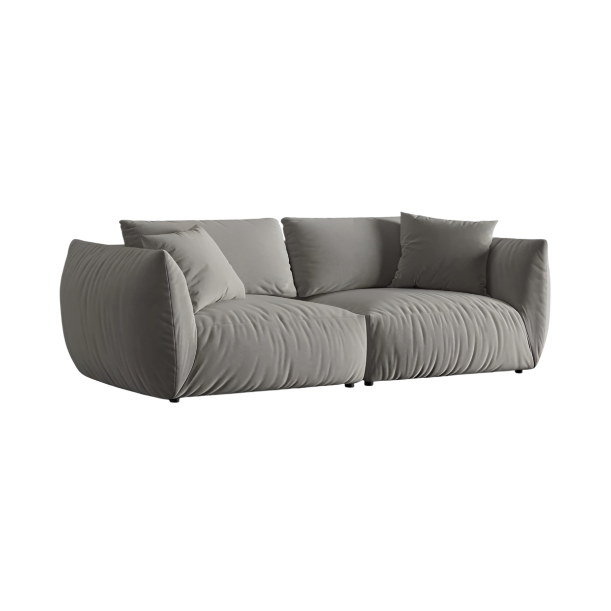Sofa aksamitna 4-osobowa CHRIS szary