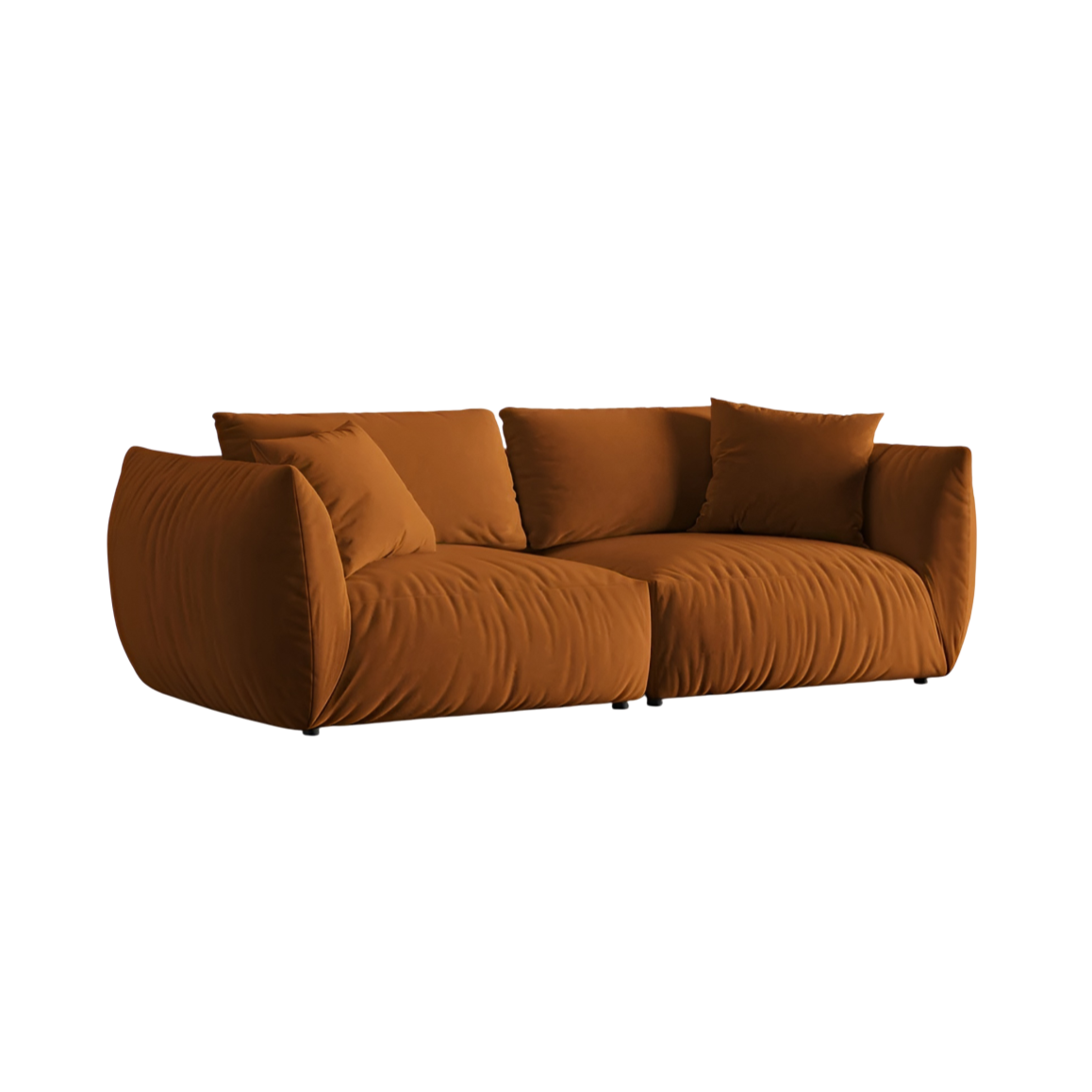 Sofa aksamitna 4-osobowa CHRIS terracotta