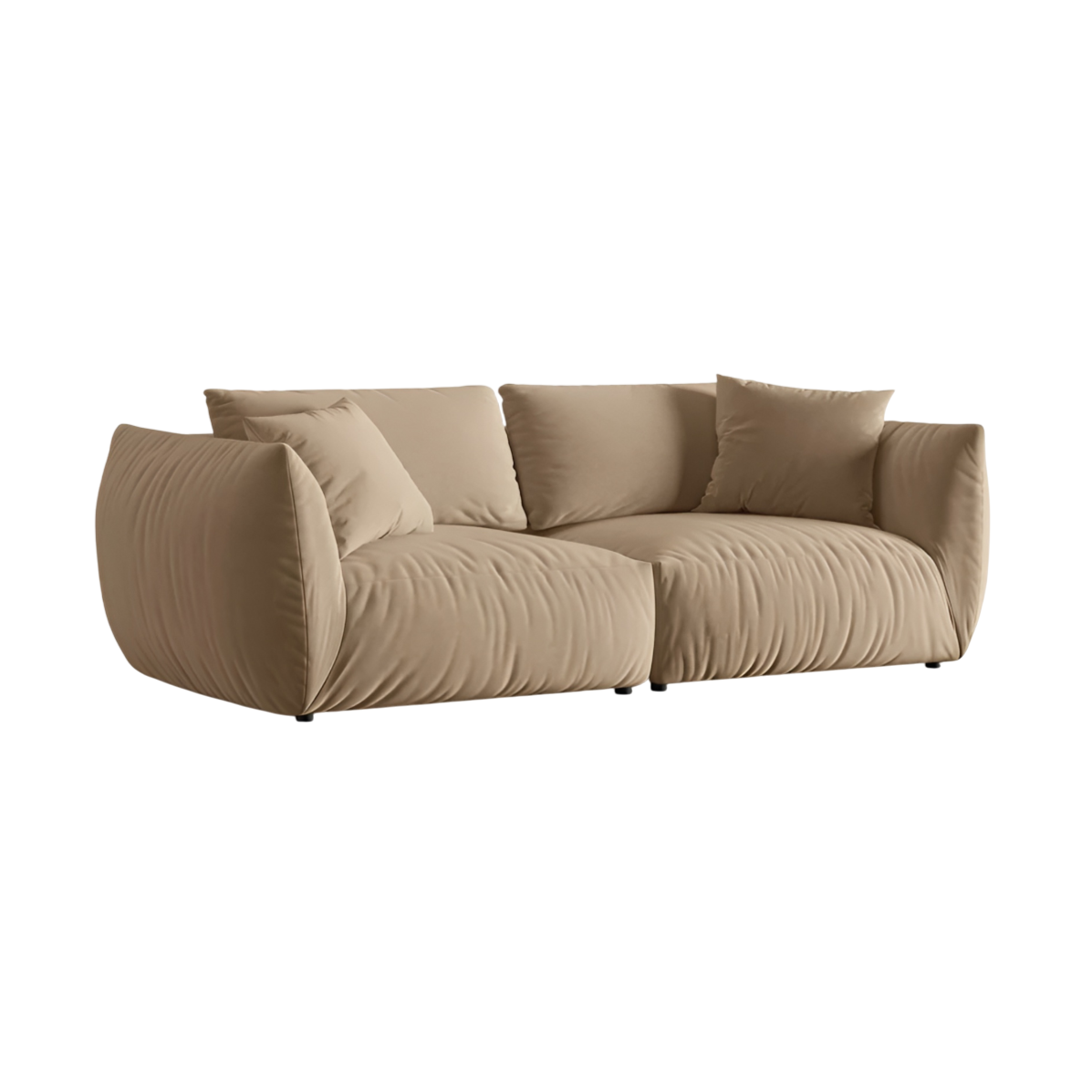 Sofa aksamitna 4-osobowa CHRIS piaskowy