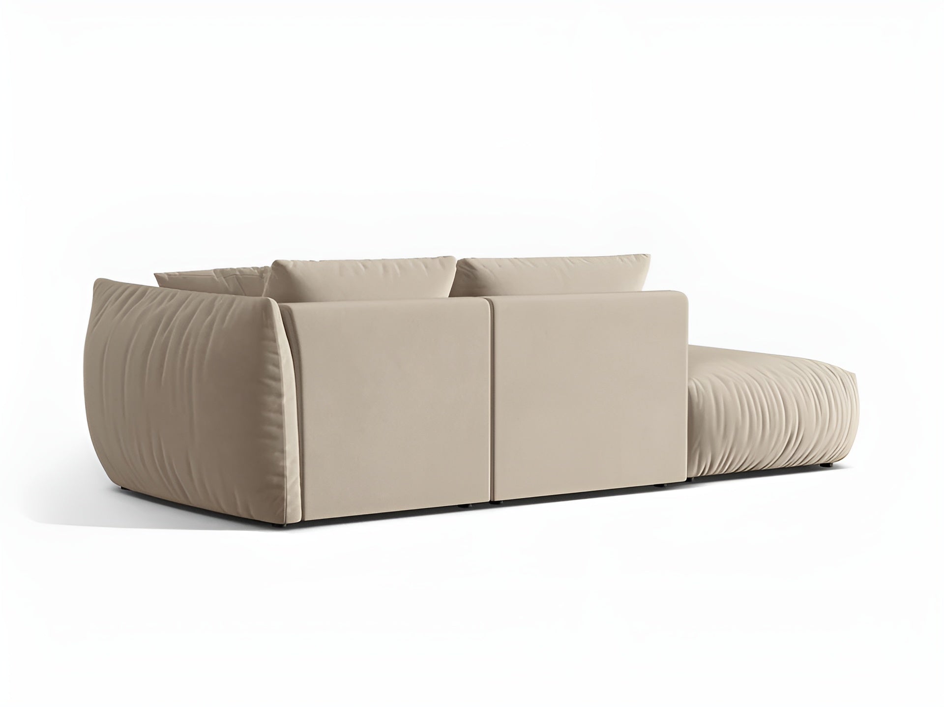 Sofa modułowa aksamitna 3-osobowa lewostronna CHRIS ecru