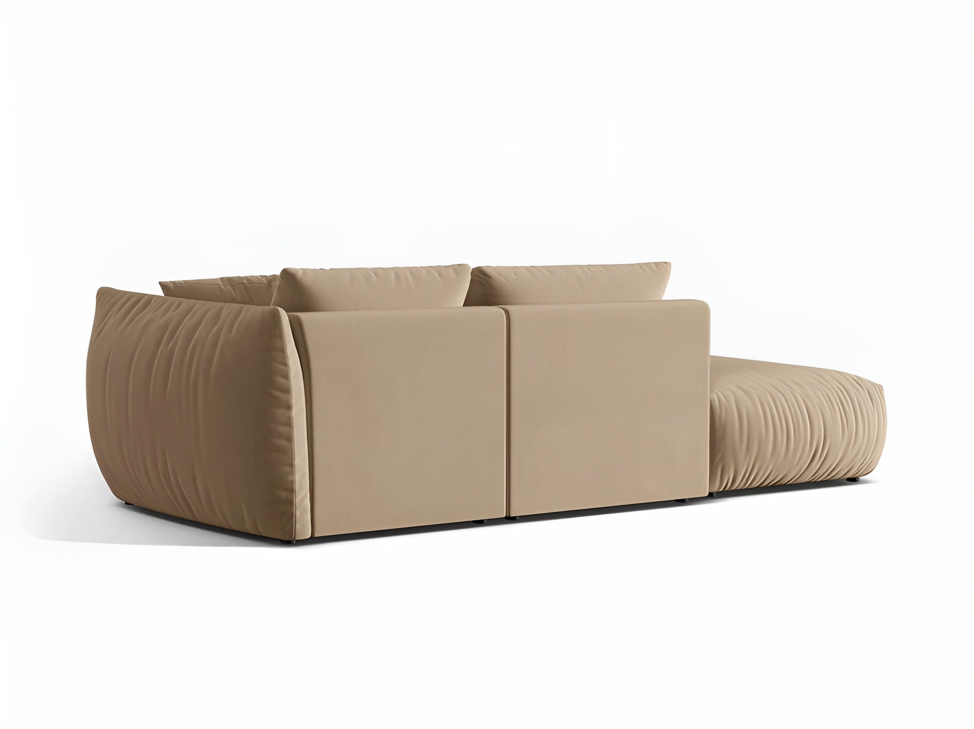 Sofa modułowa aksamitna 3-osobowa lewostronna CHRIS piaskowy