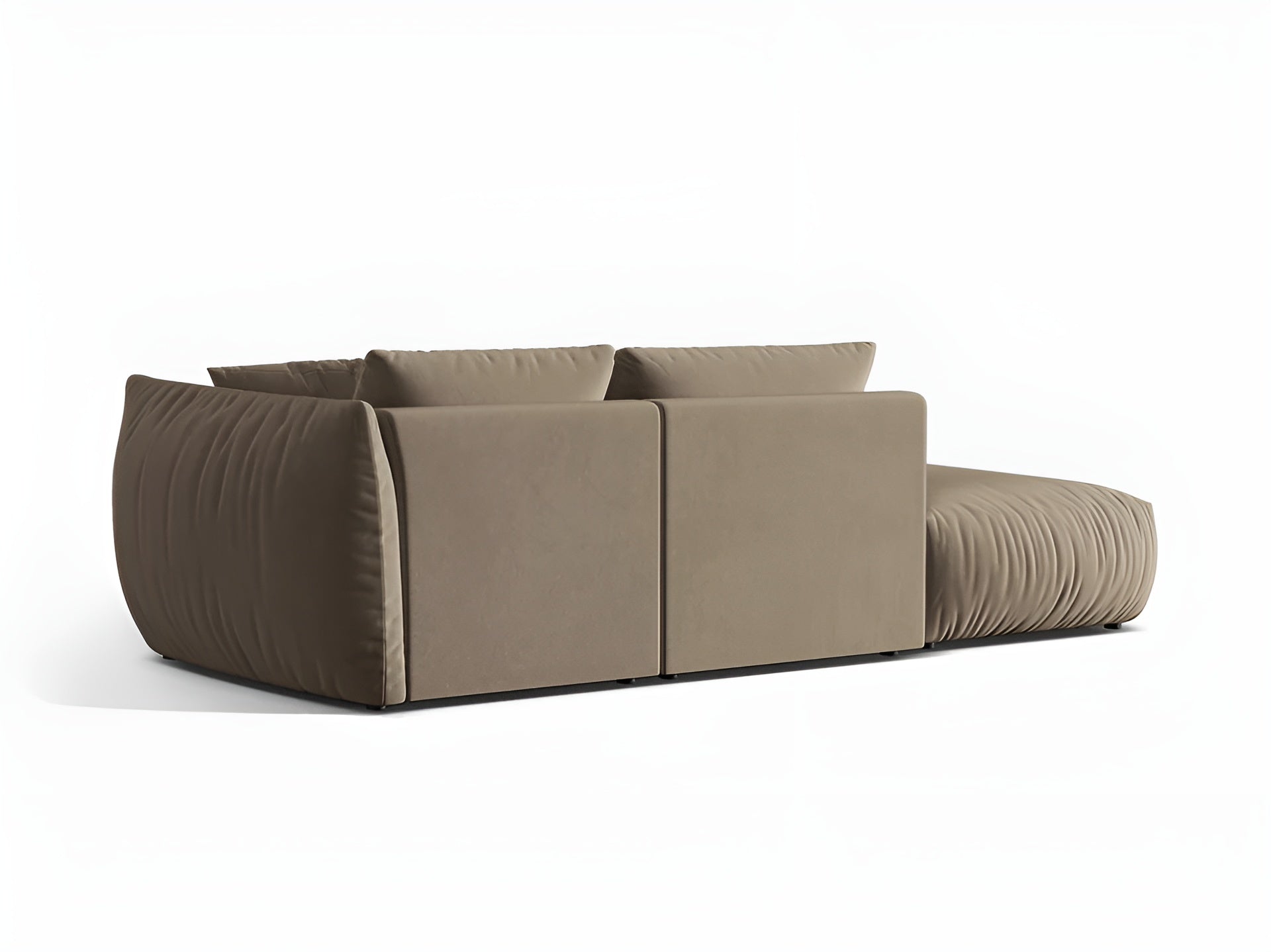 Sofa modułowa aksamitna 3-osobowa lewostronna CHRIS jasnobrązowy