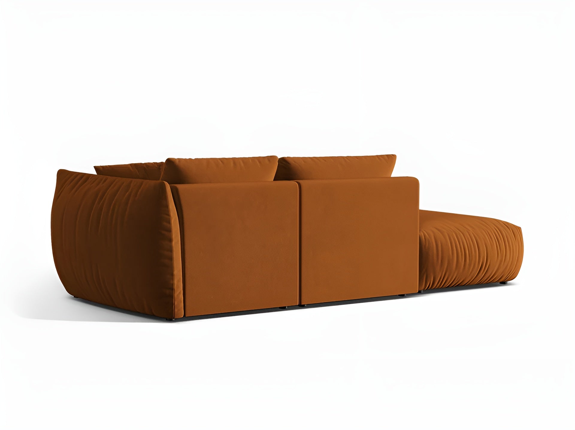 Sofa modułowa aksamitna 3-osobowa lewostronna CHRIS terracotta