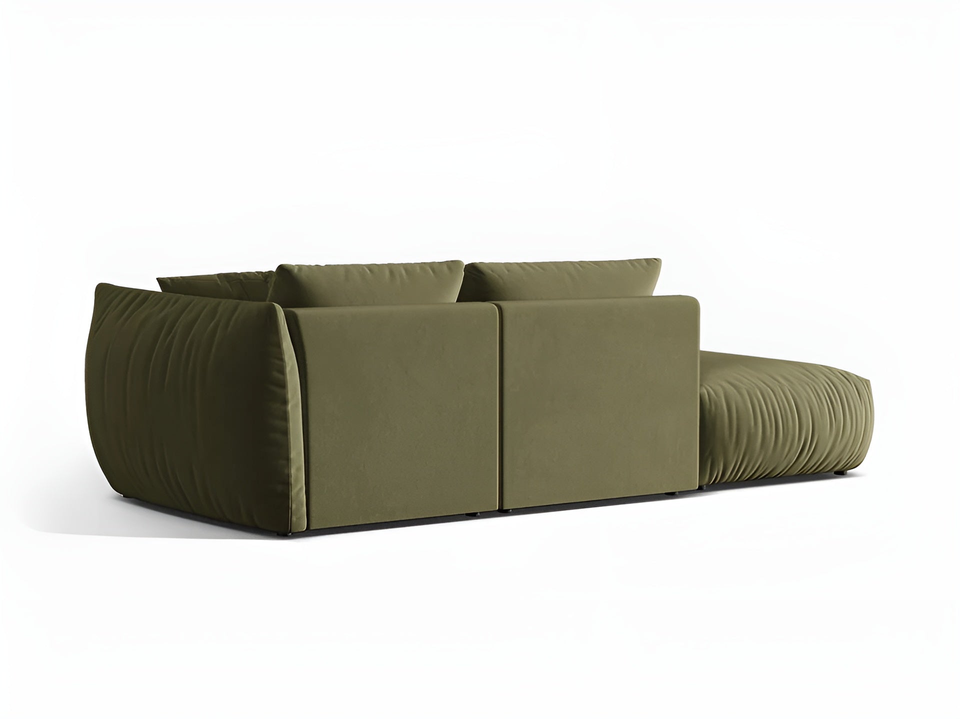 Sofa modułowa aksamitna 3-osobowa lewostronna CHRIS jasnozielony