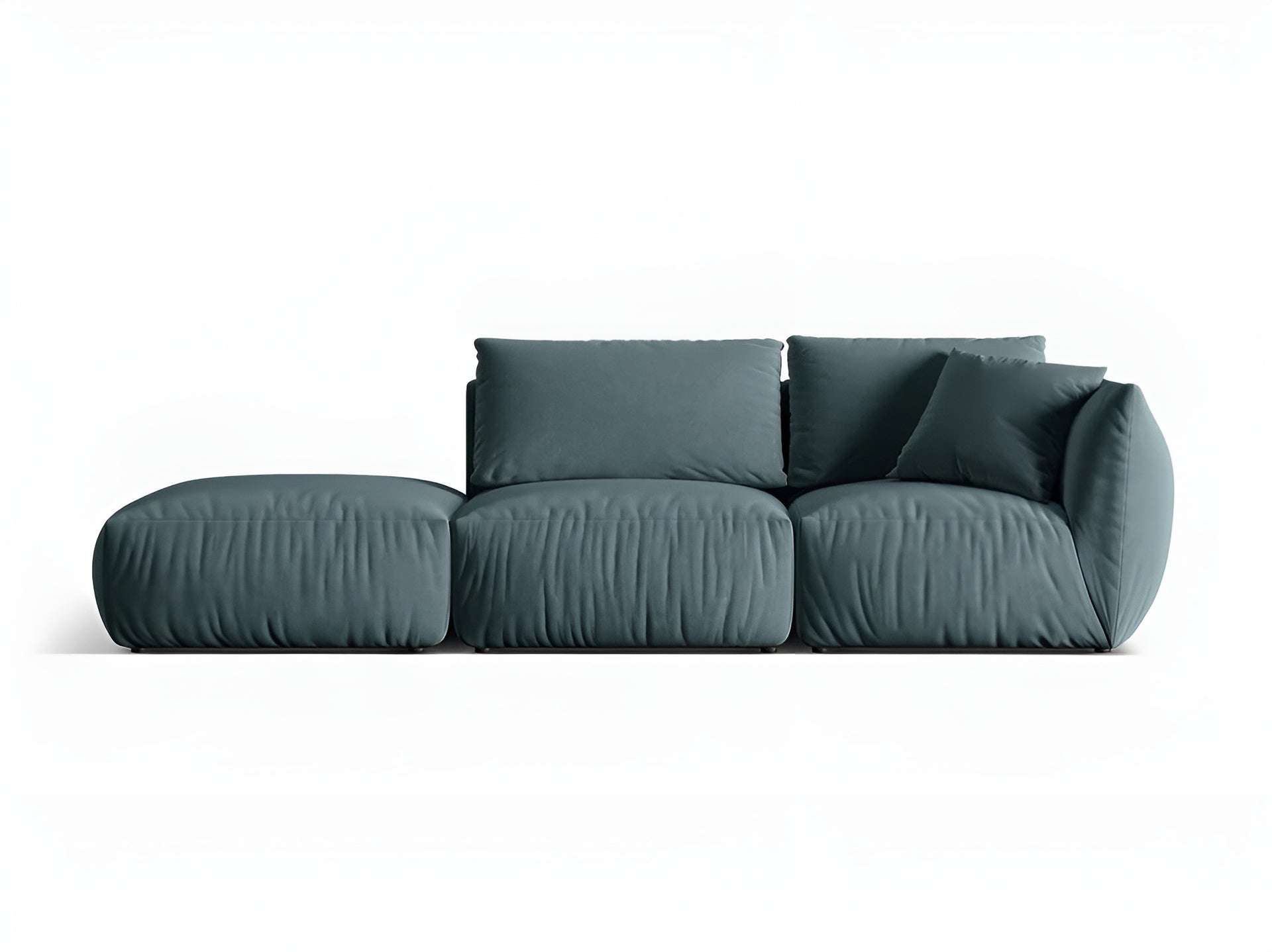 Sofa modułowa aksamitna 3-osobowa lewostronna CHRIS jasnoniebieski