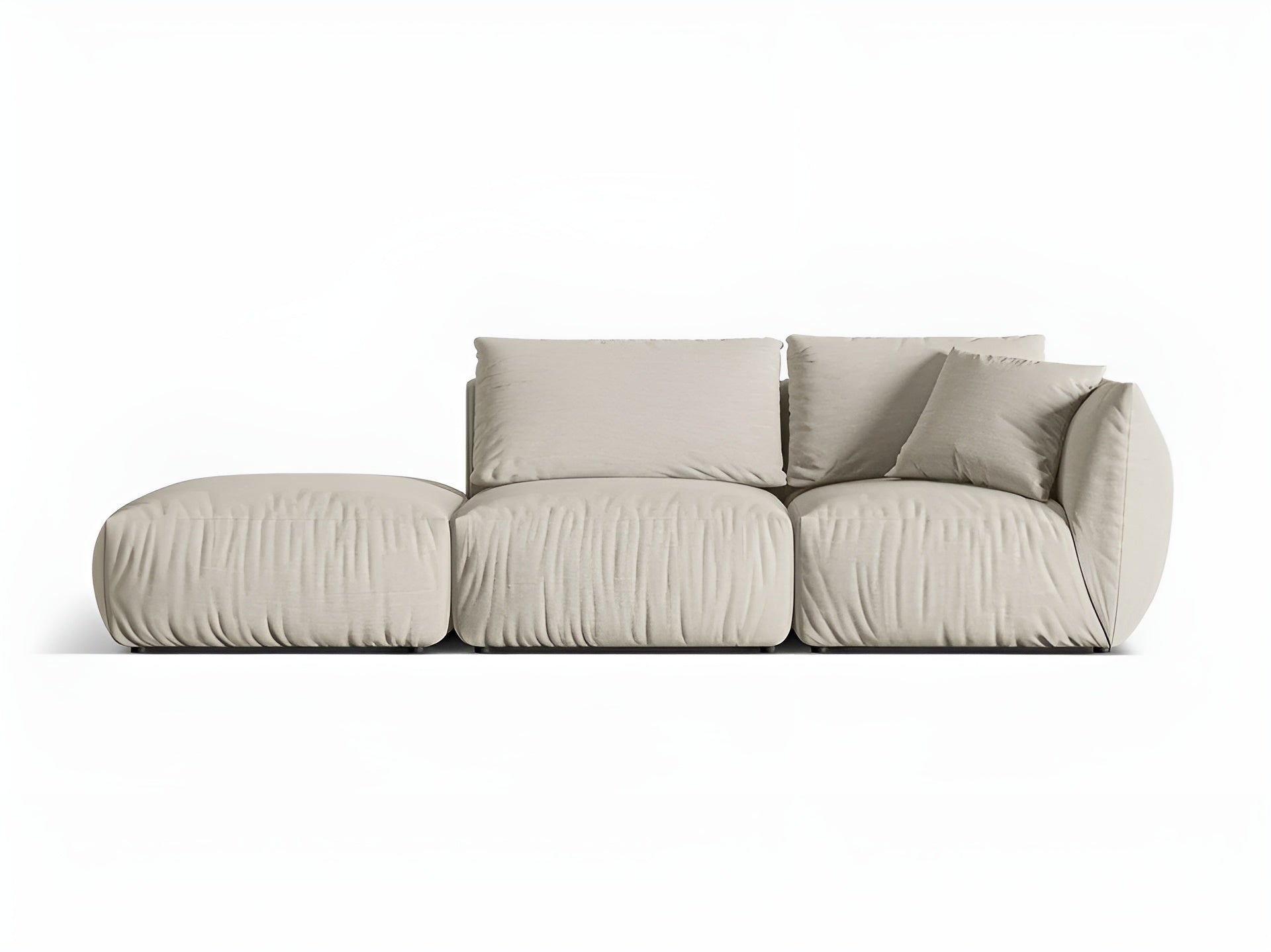 Sofa modułowa 3-osobowa lewostronna CHRIS kremowy szenil