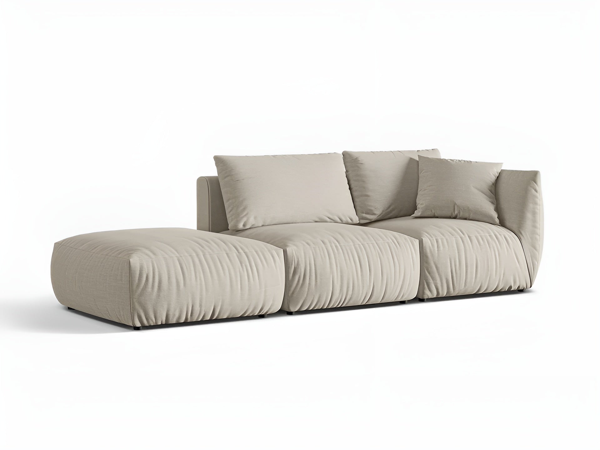 Sofa modułowa 3-osobowa lewostronna CHRIS kremowy szenil