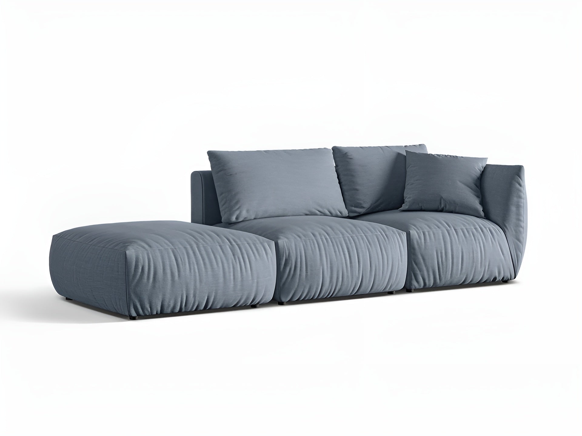 Sofa modułowa 3-osobowa lewostronna CHRIS jasnoniebieski szenil