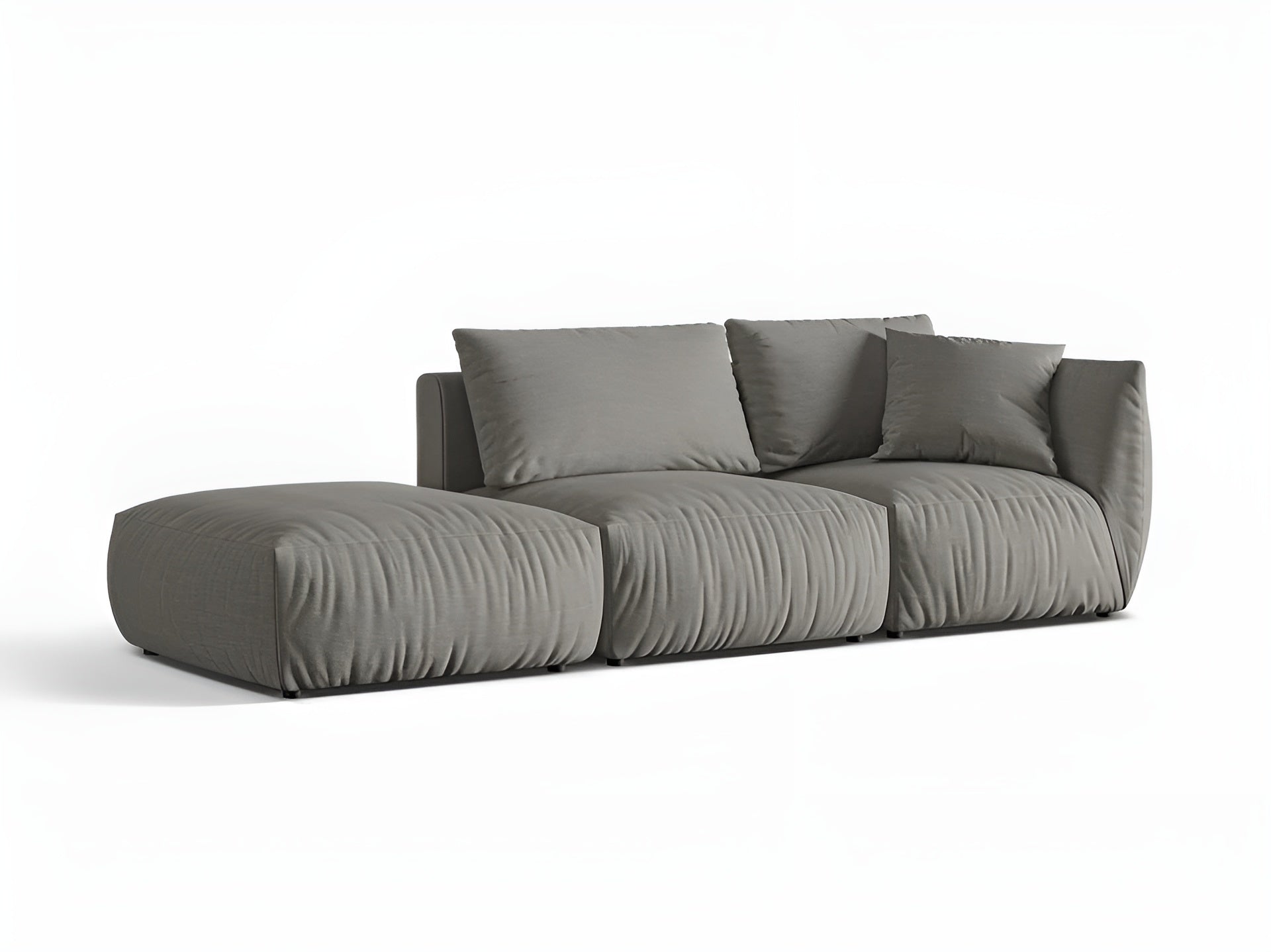 Sofa modułowa 3-osobowa lewostronna CHRIS szary szenil