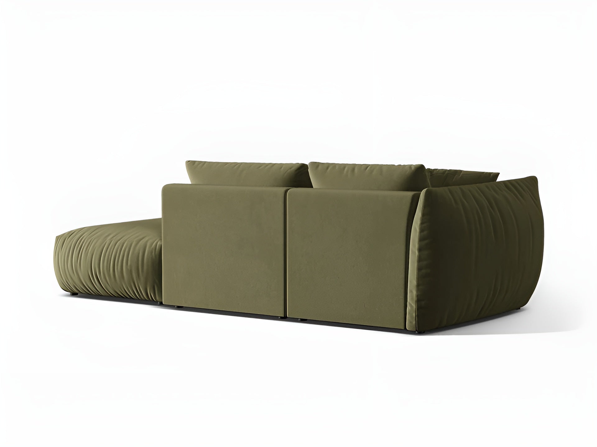 Sofa modułowa aksamitna 3-osobowa prawostronna CHRIS jasnozielony