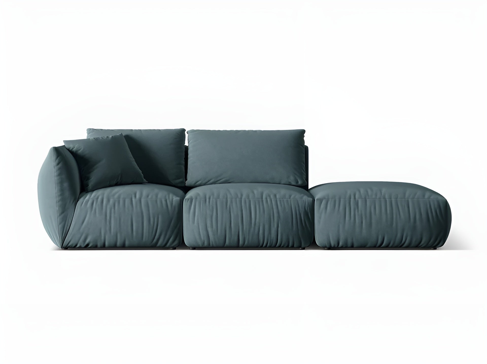 Sofa modułowa aksamitna 3-osobowa prawostronna CHRIS jasnoniebieski