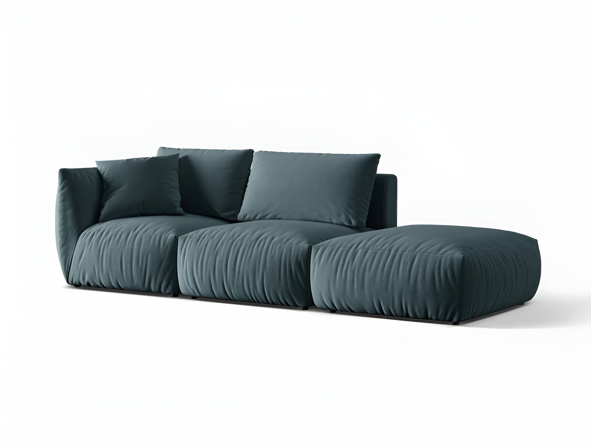 Sofa modułowa aksamitna 3-osobowa prawostronna CHRIS jasnoniebieski
